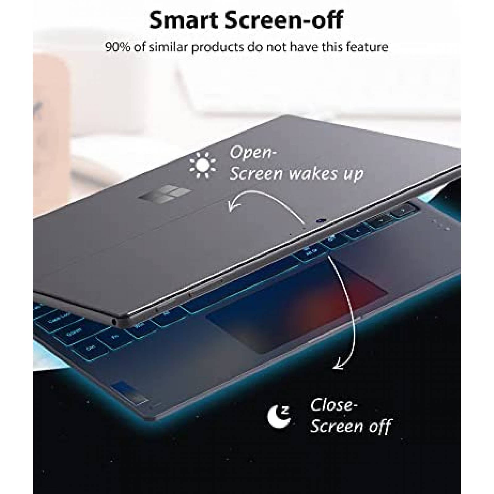 Teclado Inateck Bluetooth Retroiluminado para Surface Pro 7