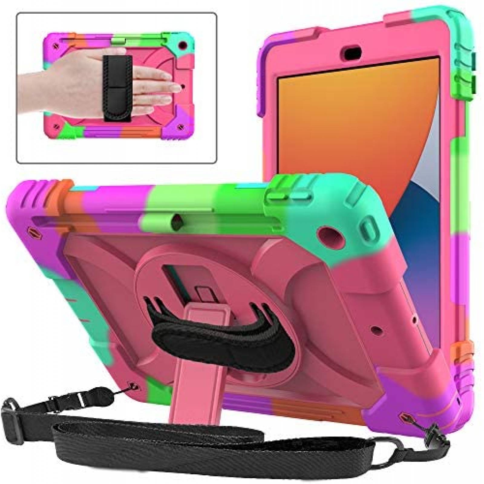 Carcaza tablet eTopxizu Rugged 10.2" Anti golpes -Rosa