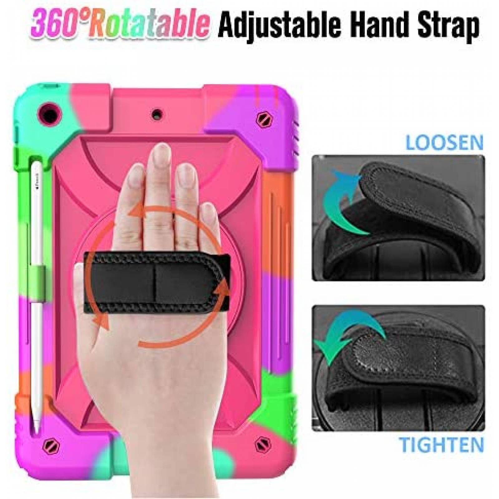 Carcaza tablet eTopxizu Rugged 10.2" Anti golpes -Rosa