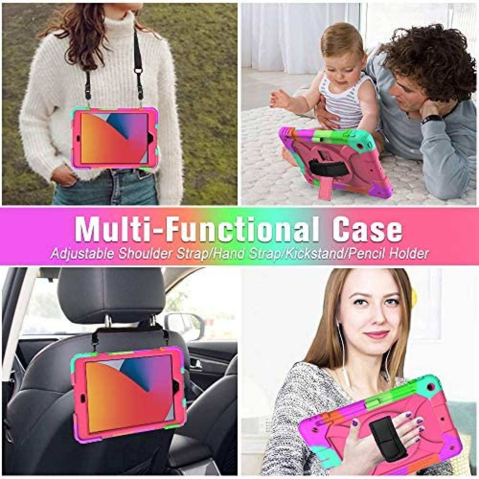 Carcaza tablet eTopxizu Rugged 10.2" Anti golpes -Rosa