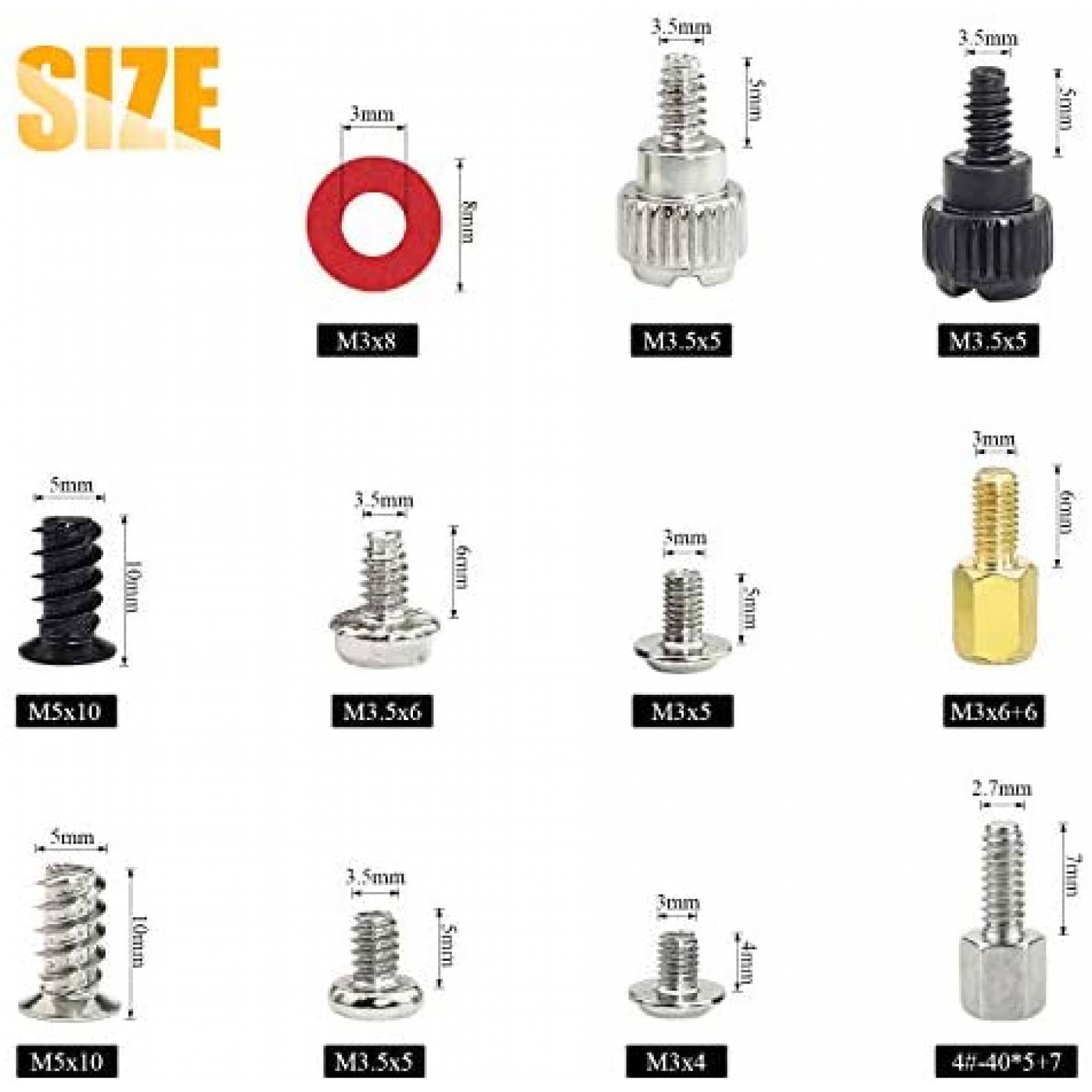 Separadores de tornillos Sutemribor 300 pzs para computadora