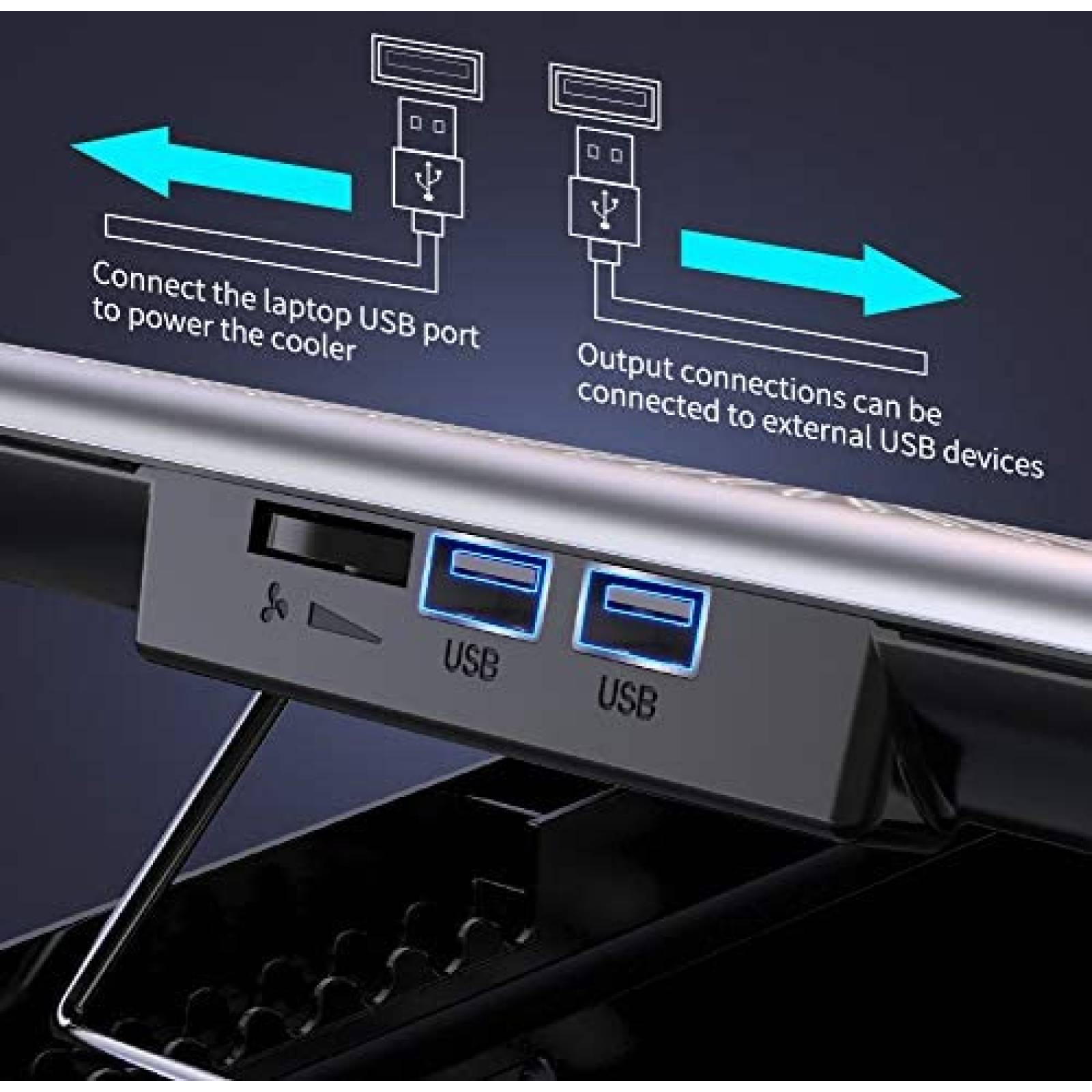 Enfriador para Laptop ICE COOREL 15.6'' Ajustable -Plateado