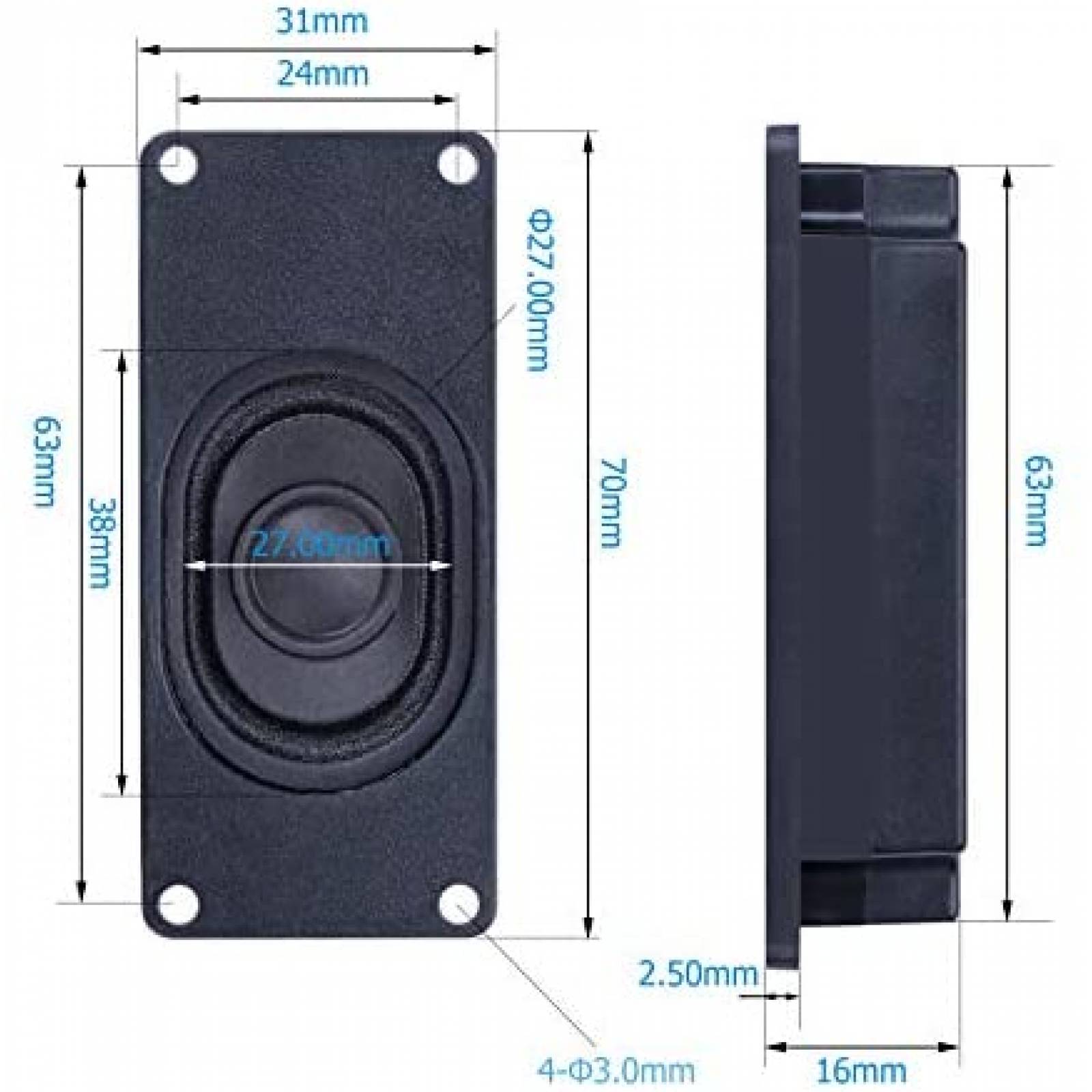 Bocina para PC CQRobot de 3 Watts 4 Ohm para Arduino -Negro