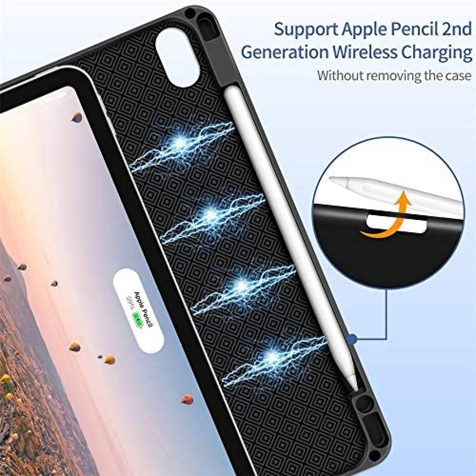 Funda para iPad Air 4 DTH-PANDA con Sujetador de Lapiz -Cafe