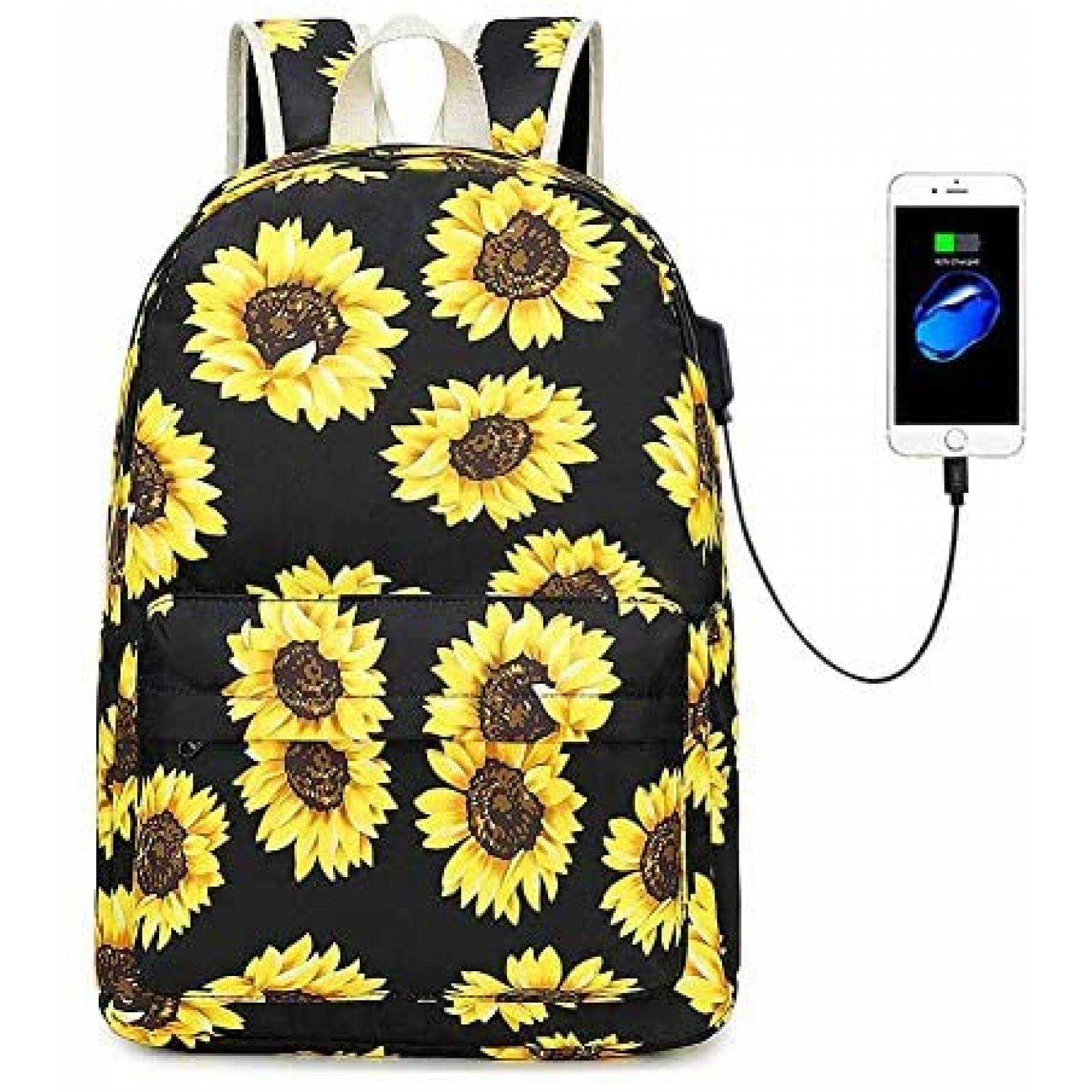Mochila laptop EZYCOK sunflower001 USB Cargador portatil