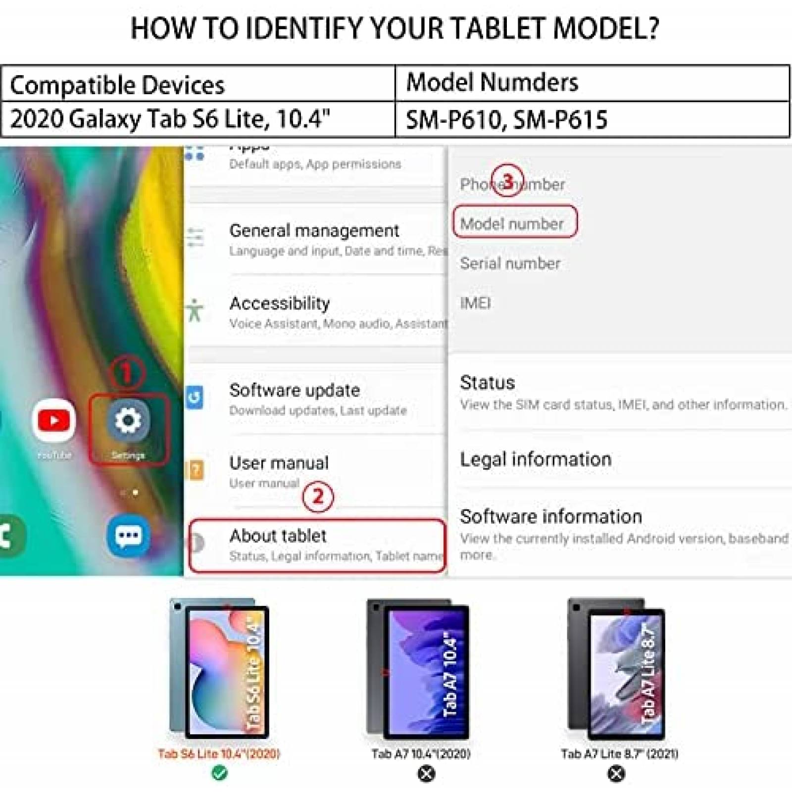 Funda HXCASEAC para Samsung Galaxy Tab S6 Lite 10.4" -Rosa