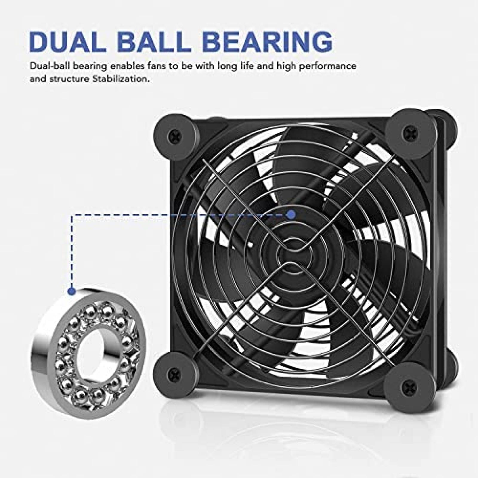 Ventilador USB Simple Deluxe silencioso de 120mm -Negro