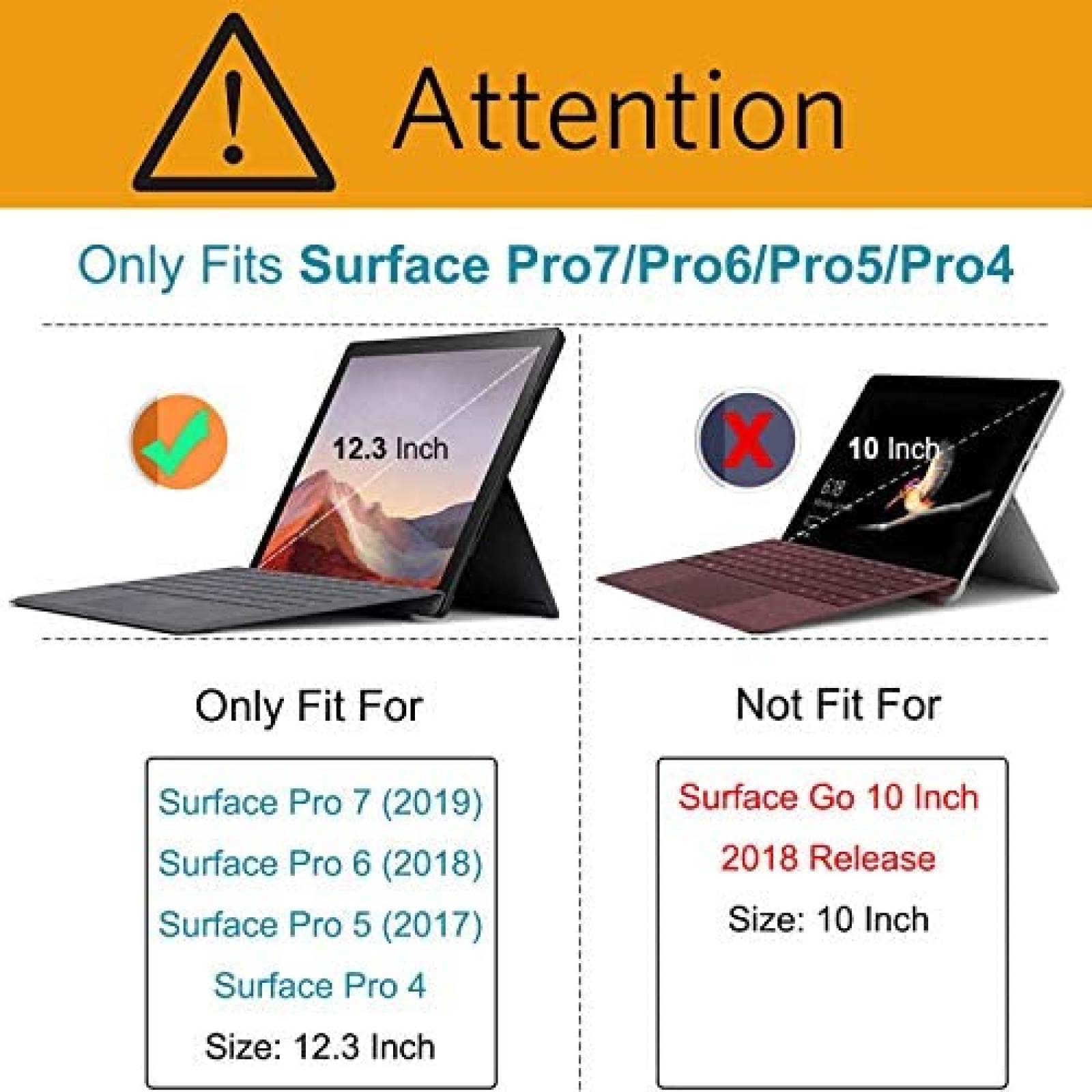 Funda RSAquar Compatible Para Microsoft Surface Pro 7 -Negro