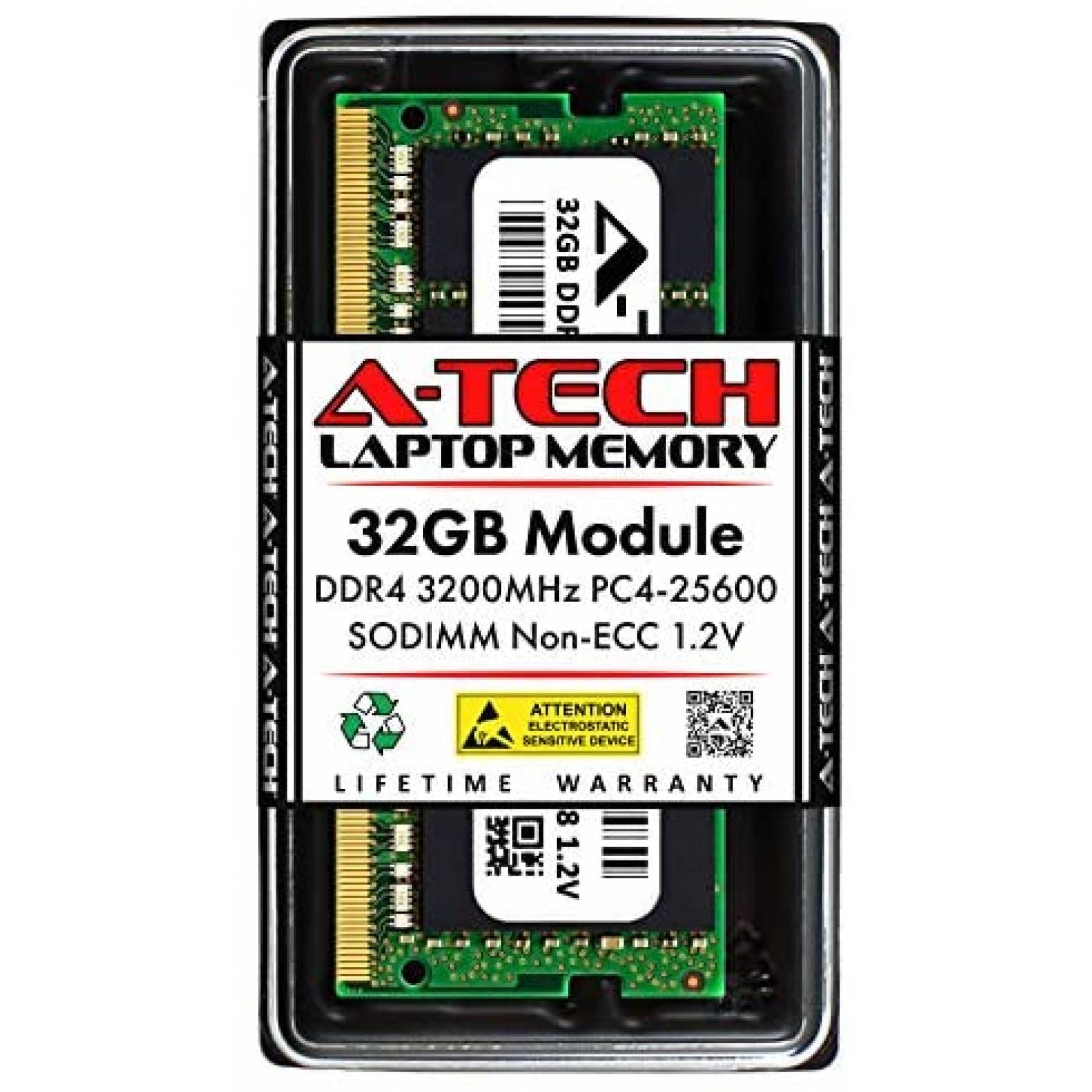 Memoria A-Tech 32GB DDR4 3200MHz 1.2V 260-Pin -Verde