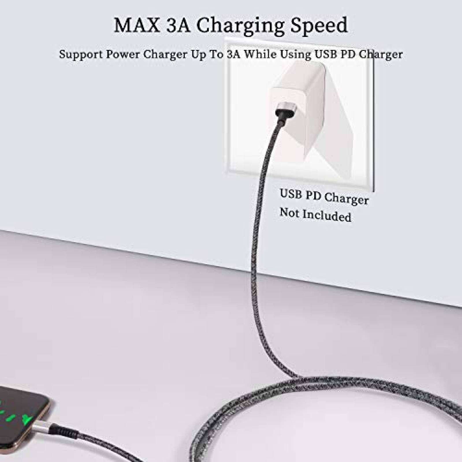 Cable USB QQLIKE USB a Tipo C de 6 Pies 5 Pzs -Multicolor