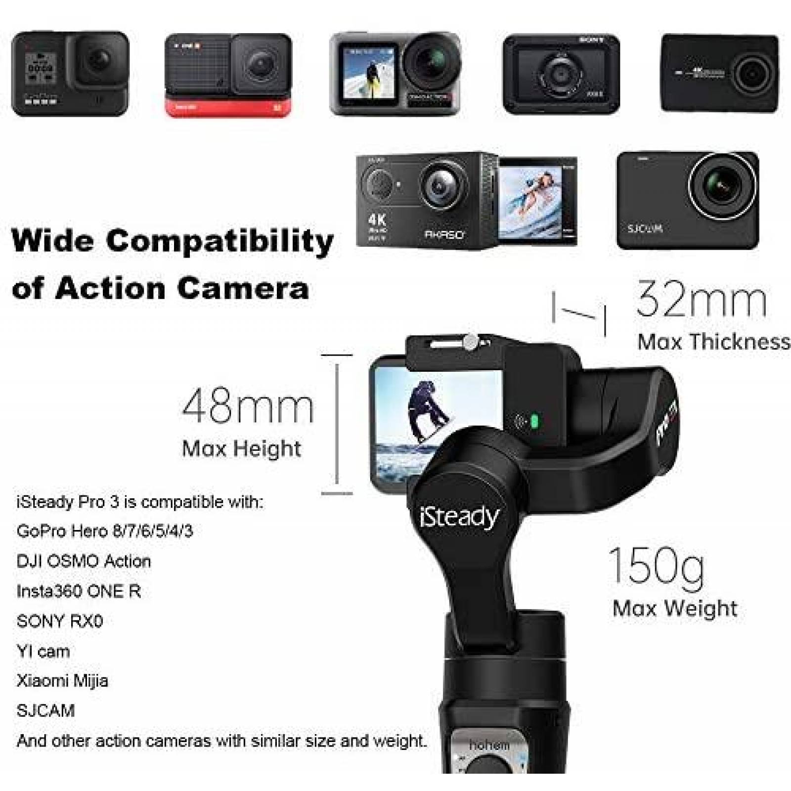 Estabilizador para GoPro Hohem con Estuche y Accesorios