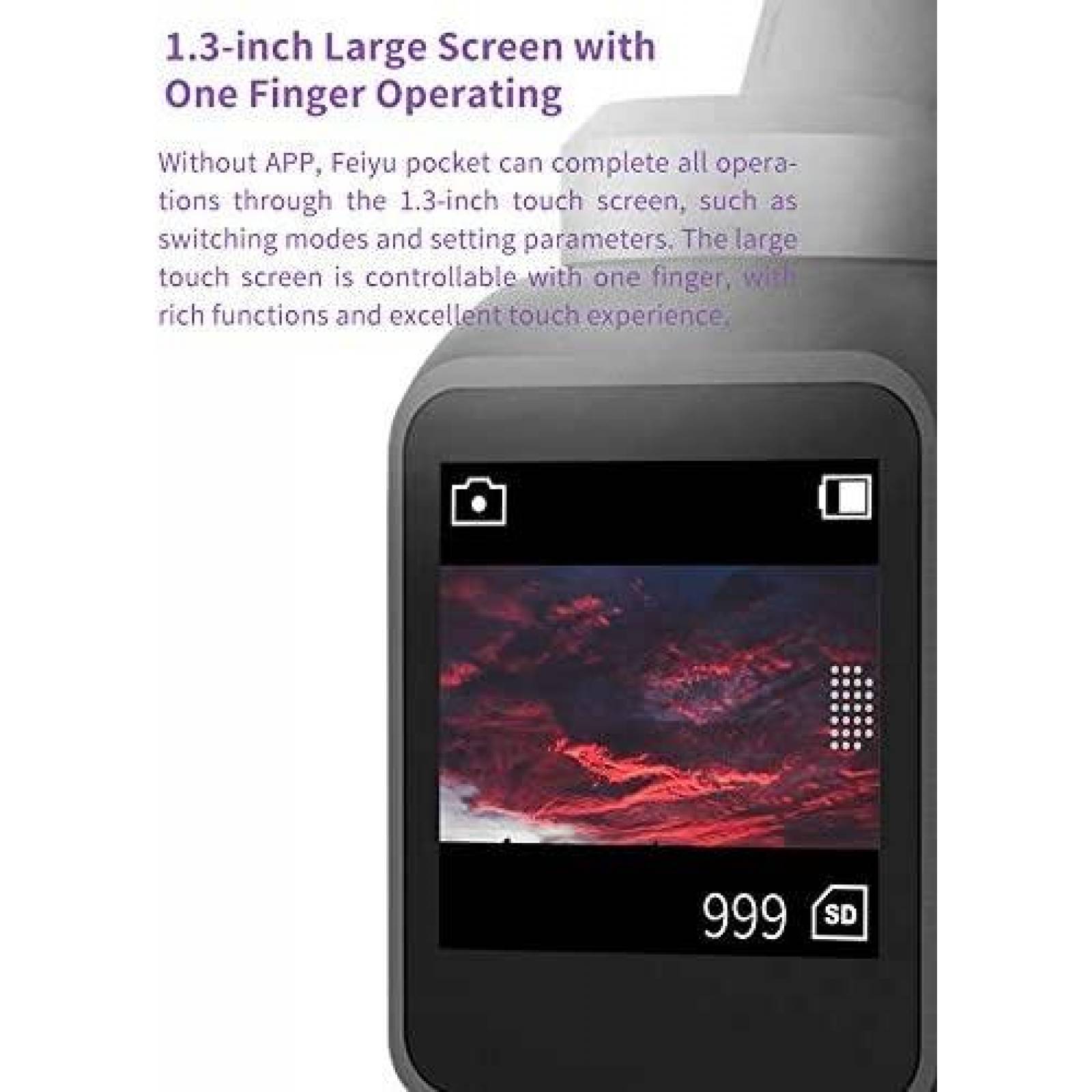 Camara FeiyuTech Pocket Gimbal 3 ejes 4K 120 -Negro