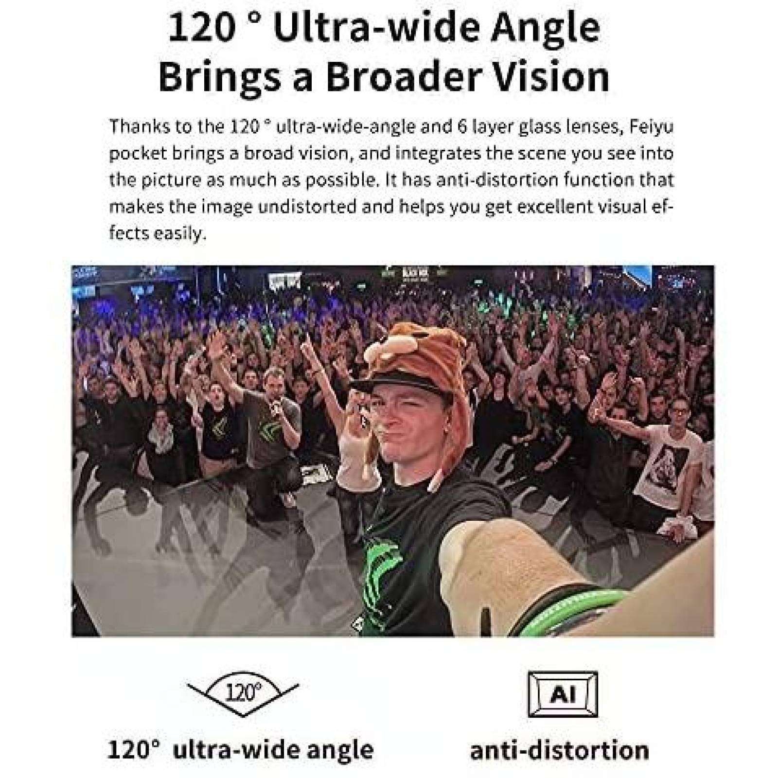 Camara FeiyuTech Pocket Gimbal 3 ejes 4K 120 -Negro