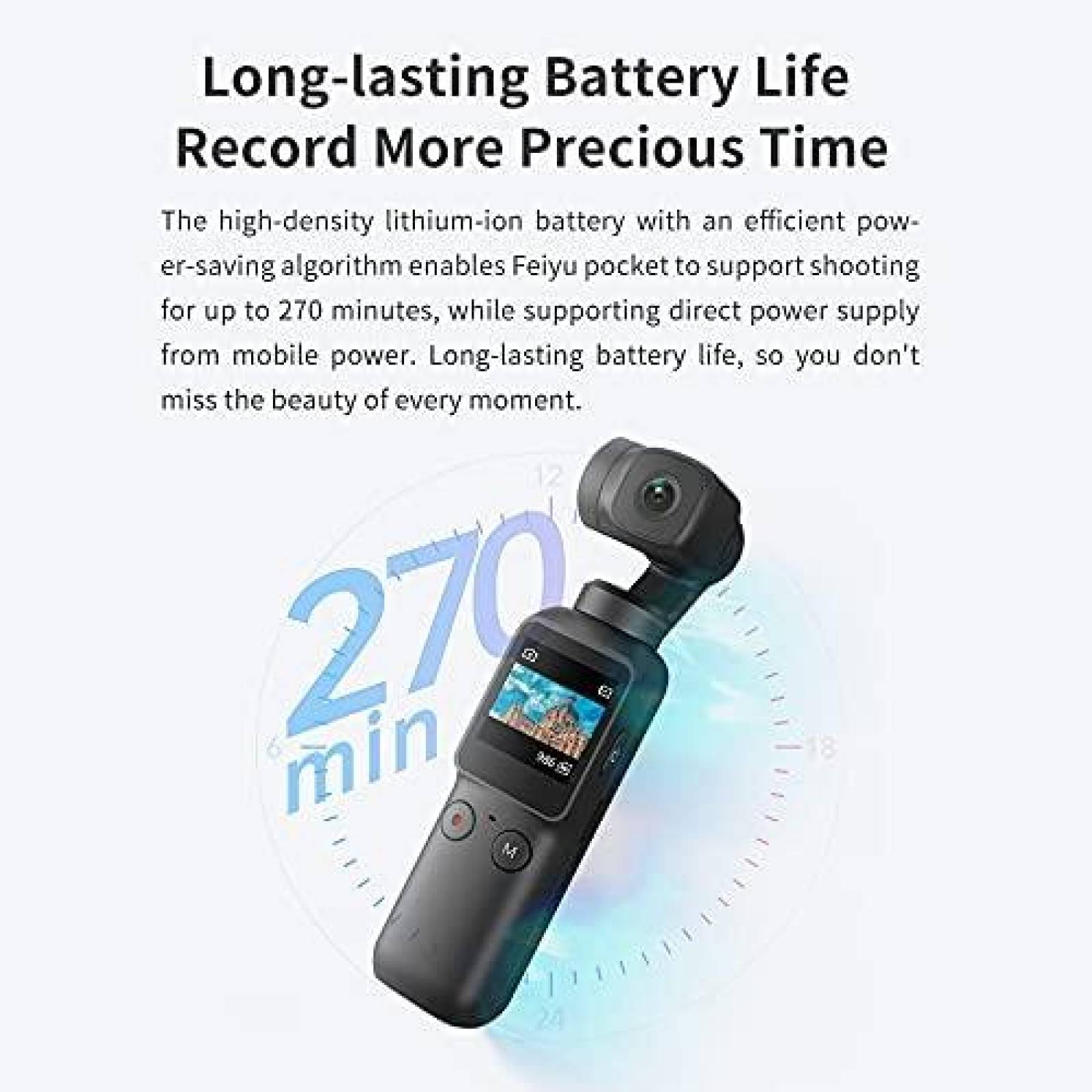 Camara FeiyuTech Pocket Gimbal 3 ejes 4K 120 -Negro