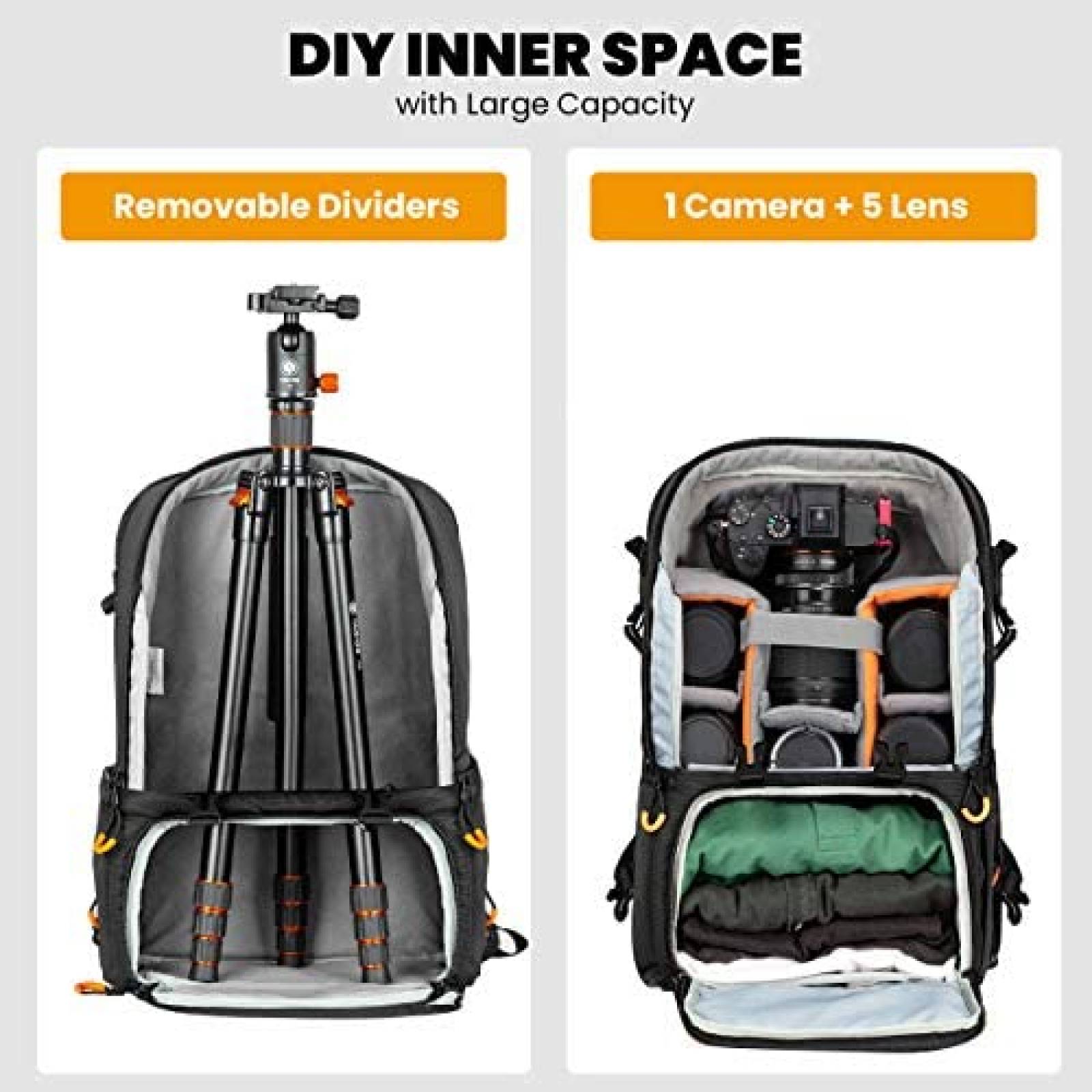 Mochila TARION PB-US Para Camara Y Laptop De 16'' -Negro