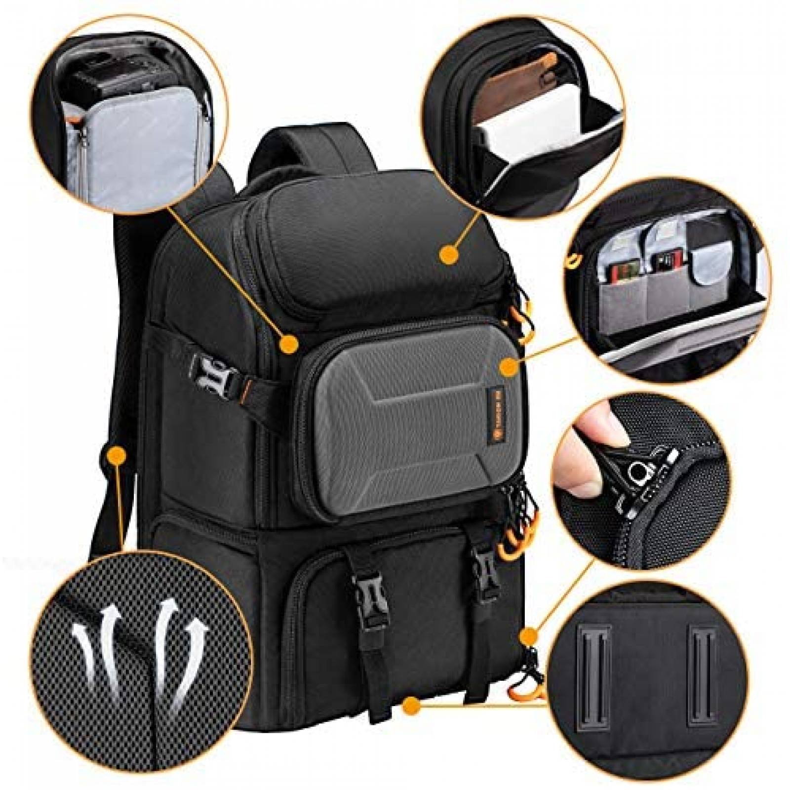 Mochila TARION PB-US Para Camara Y Laptop De 16'' -Negro