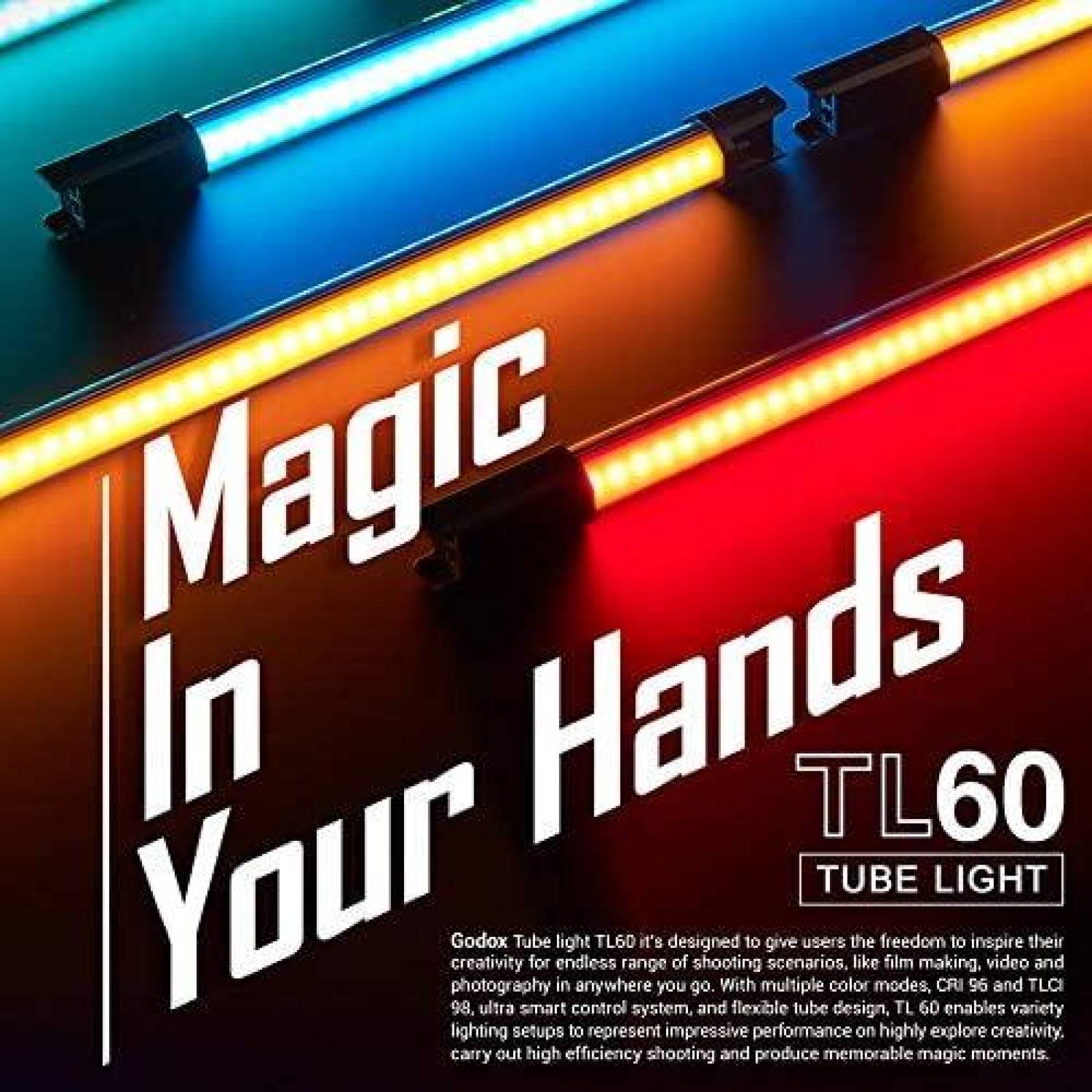 Tubo de Luz LED Godox TL60 Full-Color RGB 2700k-6500K -Negro