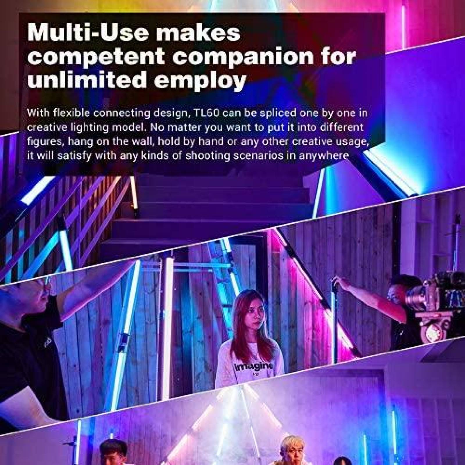 Tubo de Luz LED Godox TL60 Full-Color RGB 2700k-6500K -Negro