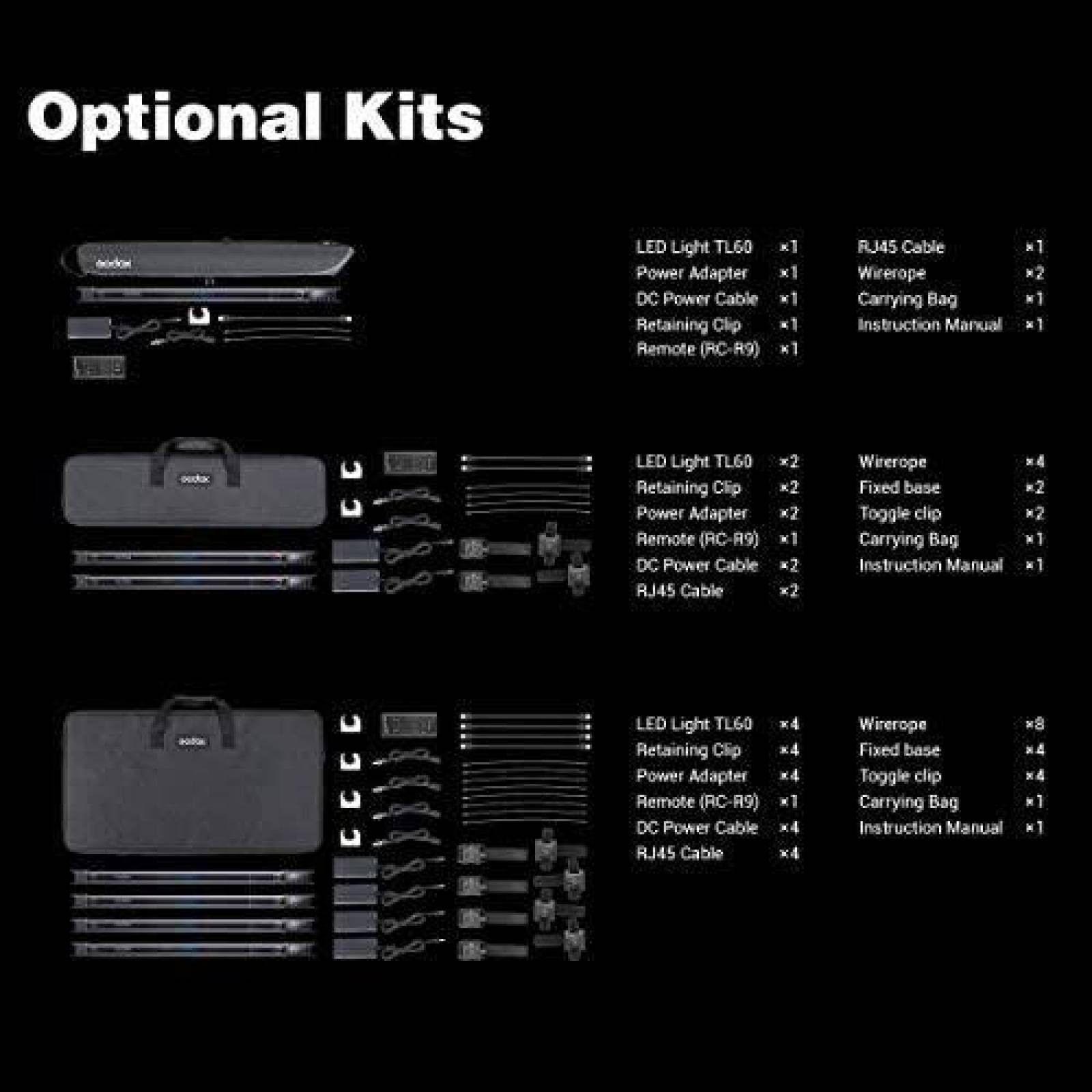 Tubo de Luz LED Godox TL60 Full-Color RGB 2700k-6500K -Negro