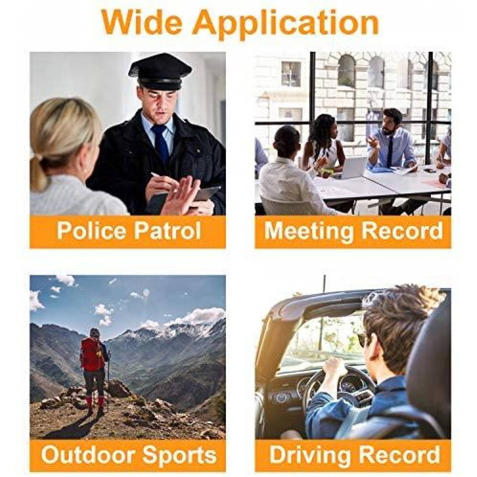 Body Cam REXING P1 2 1080p Full HD 64G Zoom 21X -Negro