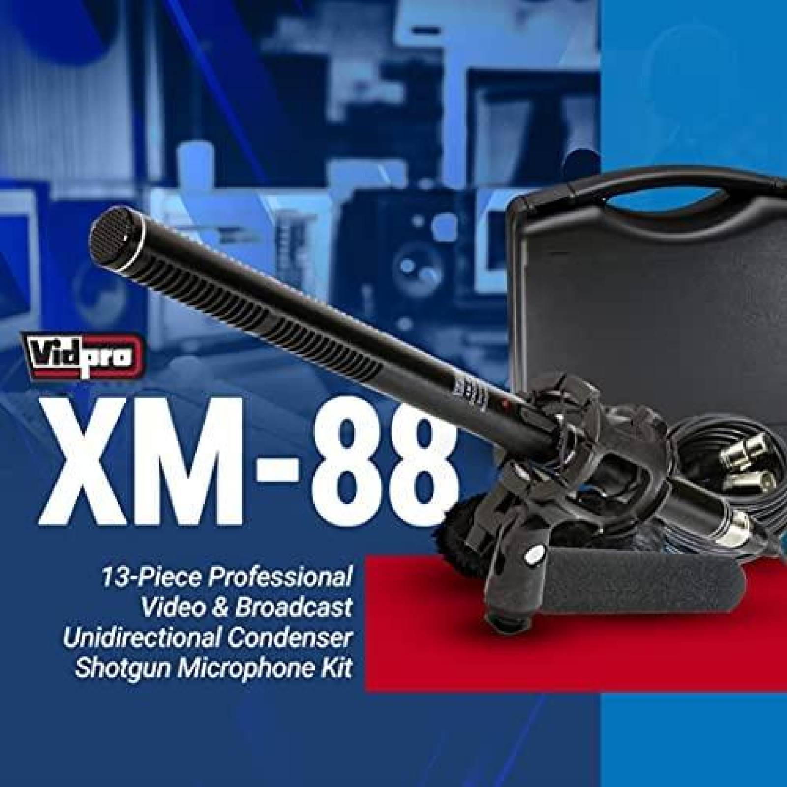 Kit de Microfono VidPro XM-88 Condensador Escopeta -Negro