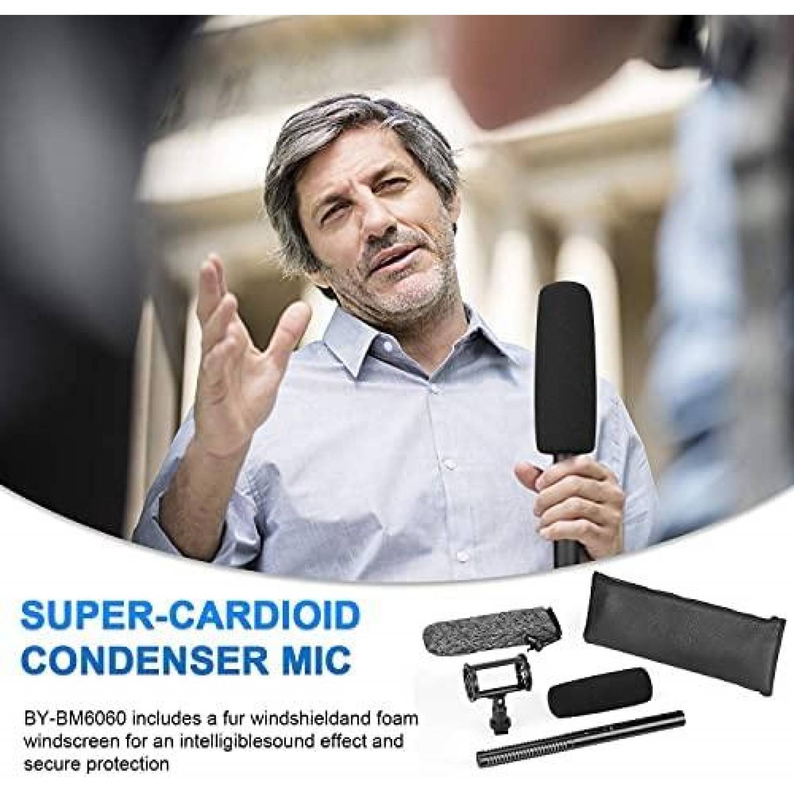 Microfono BOYA XLR para Canon Nikon con Accesorios -Negro