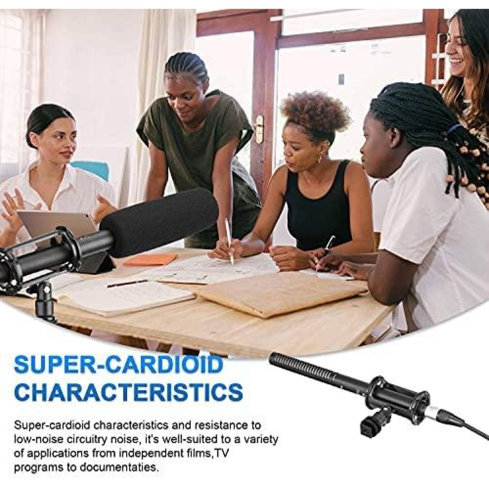 Microfono BOYA XLR para Canon Nikon con Accesorios -Negro