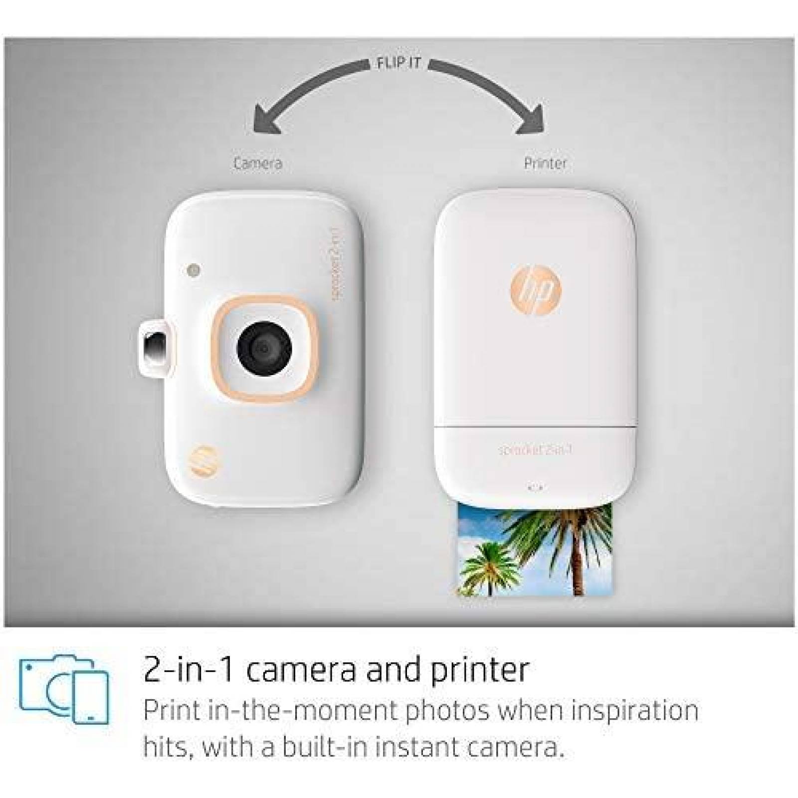 Camara HP Sprocket 5MS95A 2 en 1 8GB microSD -Blanco