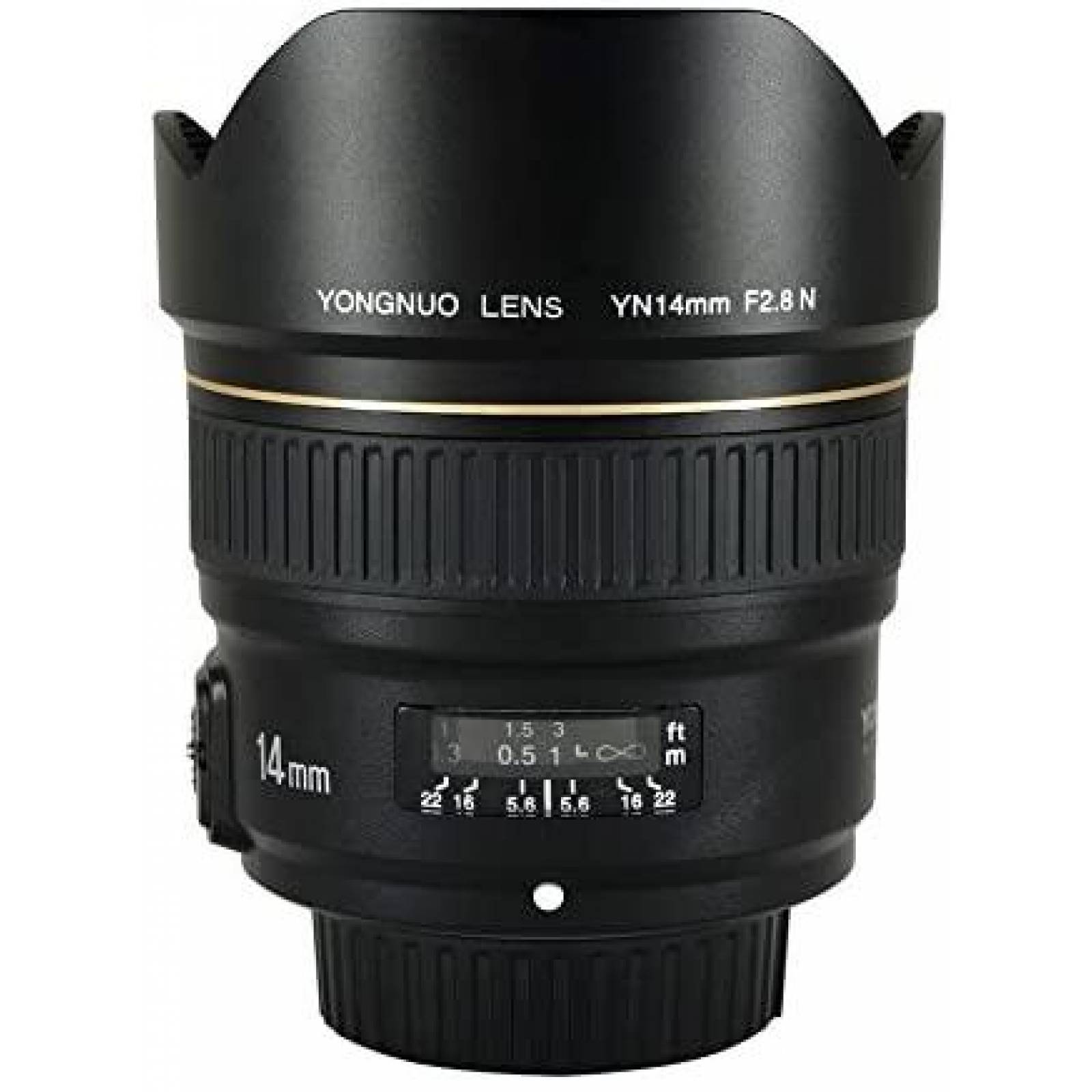 Lente de Camara de Fotografia YONGNUO 14mm F2.8N -Negro