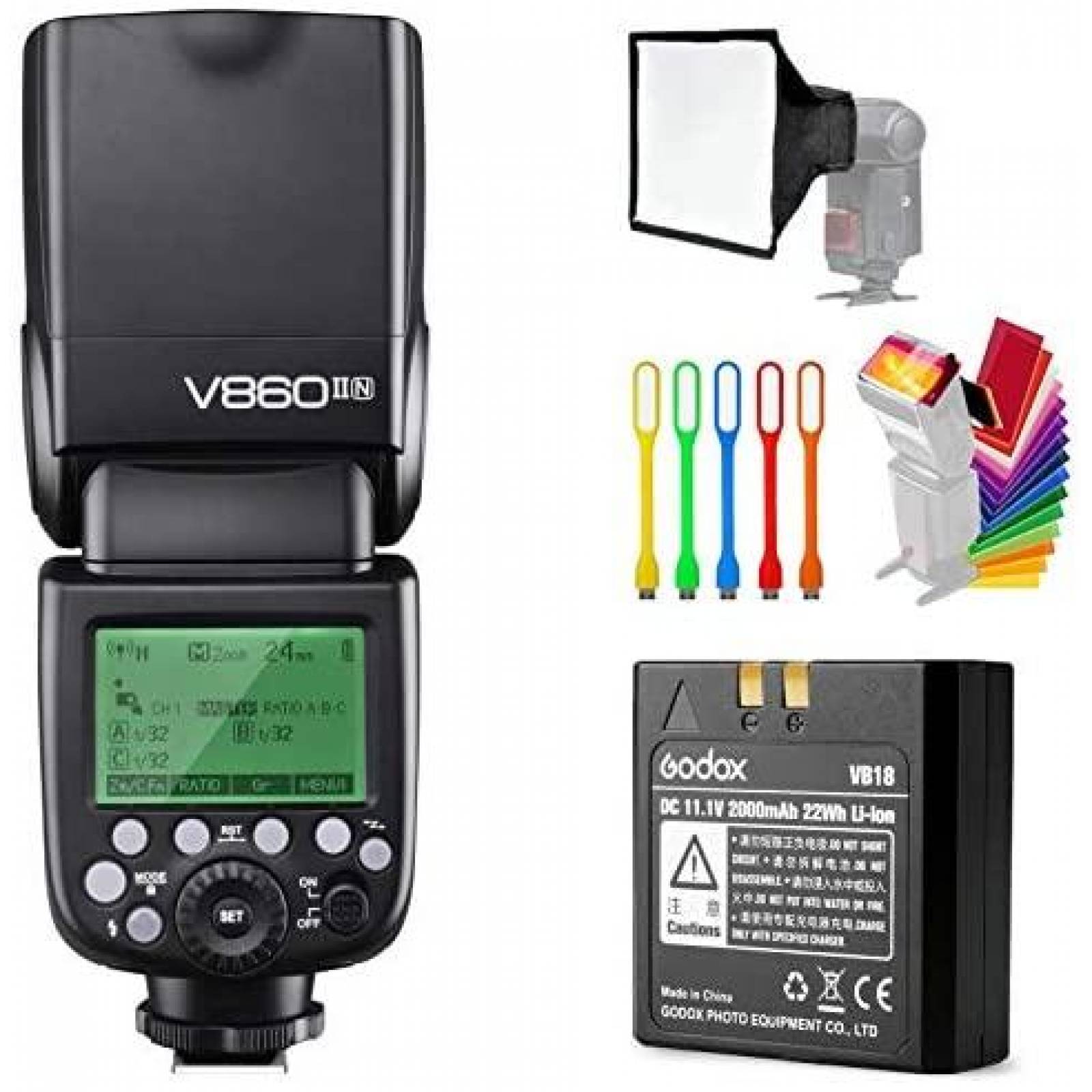 Flash GODOX V860II-N Bateria Li-ion 15x17cm -Negro