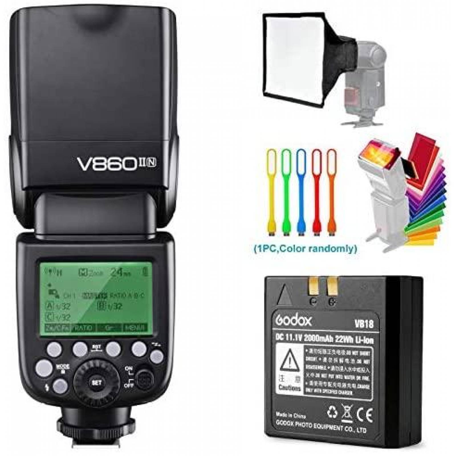 Flash GODOX V860II-N Bateria Li-ion 15x17cm -Negro