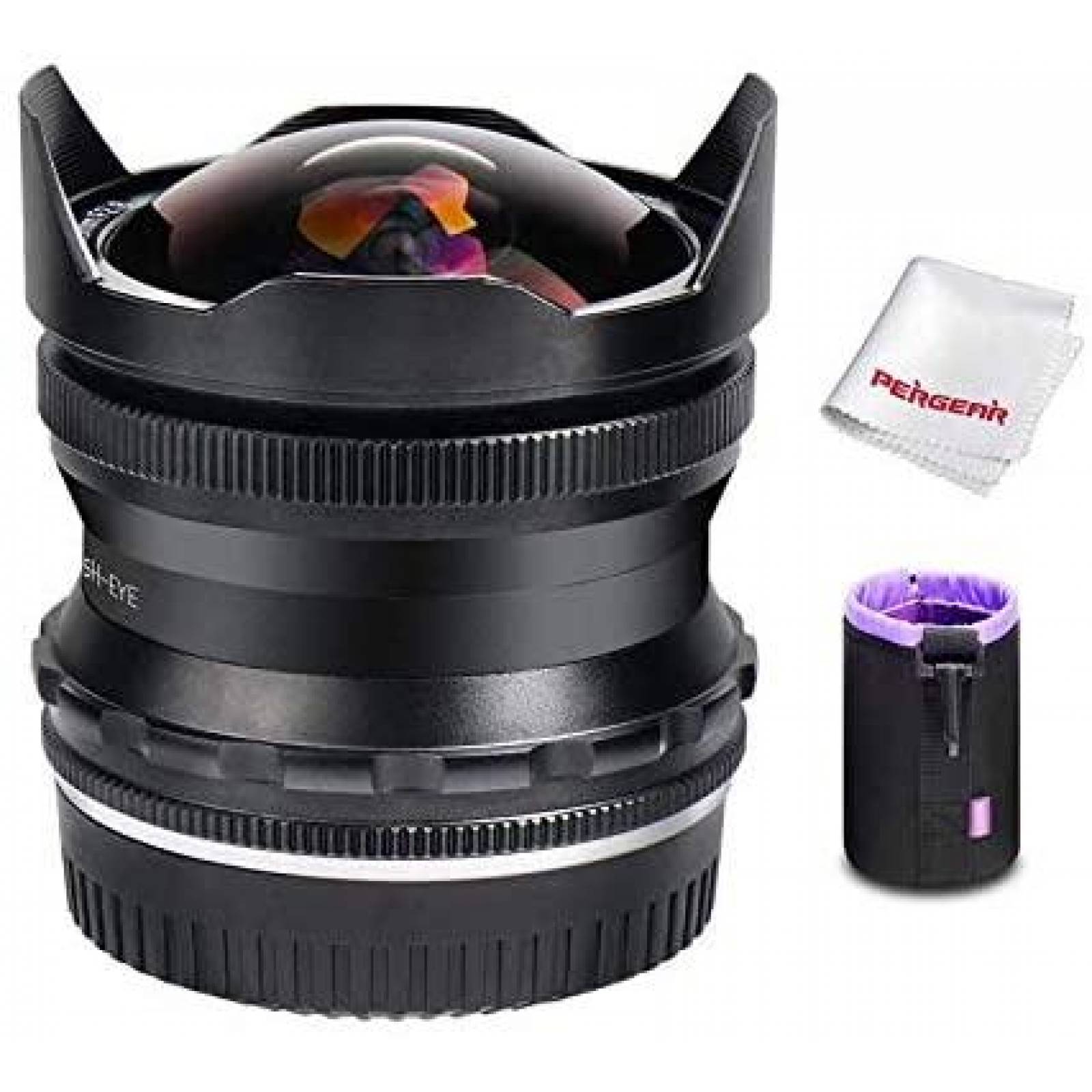 Lente camara PERGEAR Prime 7.5mm enfoque manual -Negro