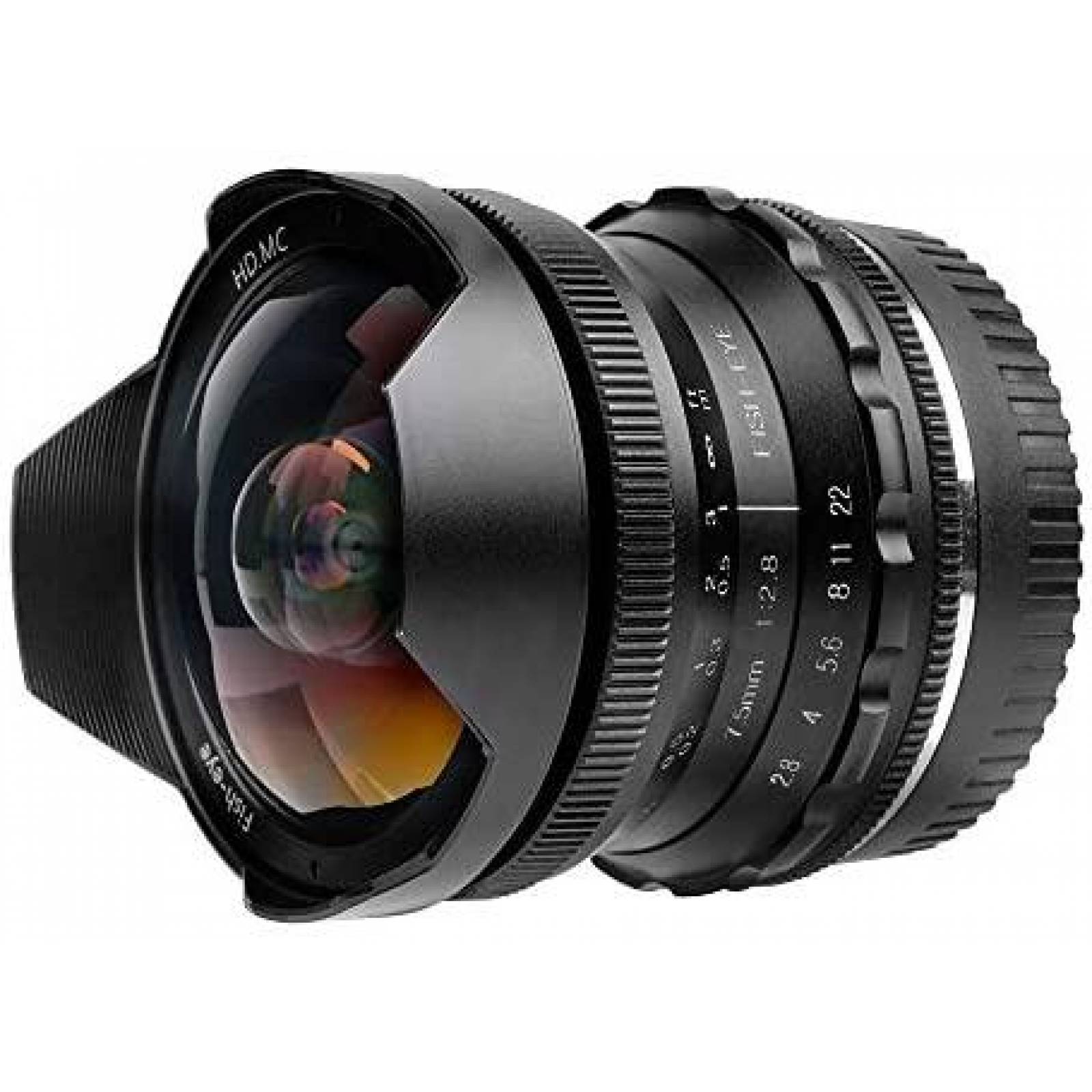 Lente camara PERGEAR Prime 7.5mm enfoque manual -Negro