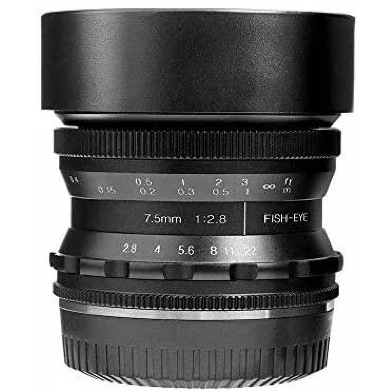 Lente camara PERGEAR Prime 7.5mm enfoque manual -Negro