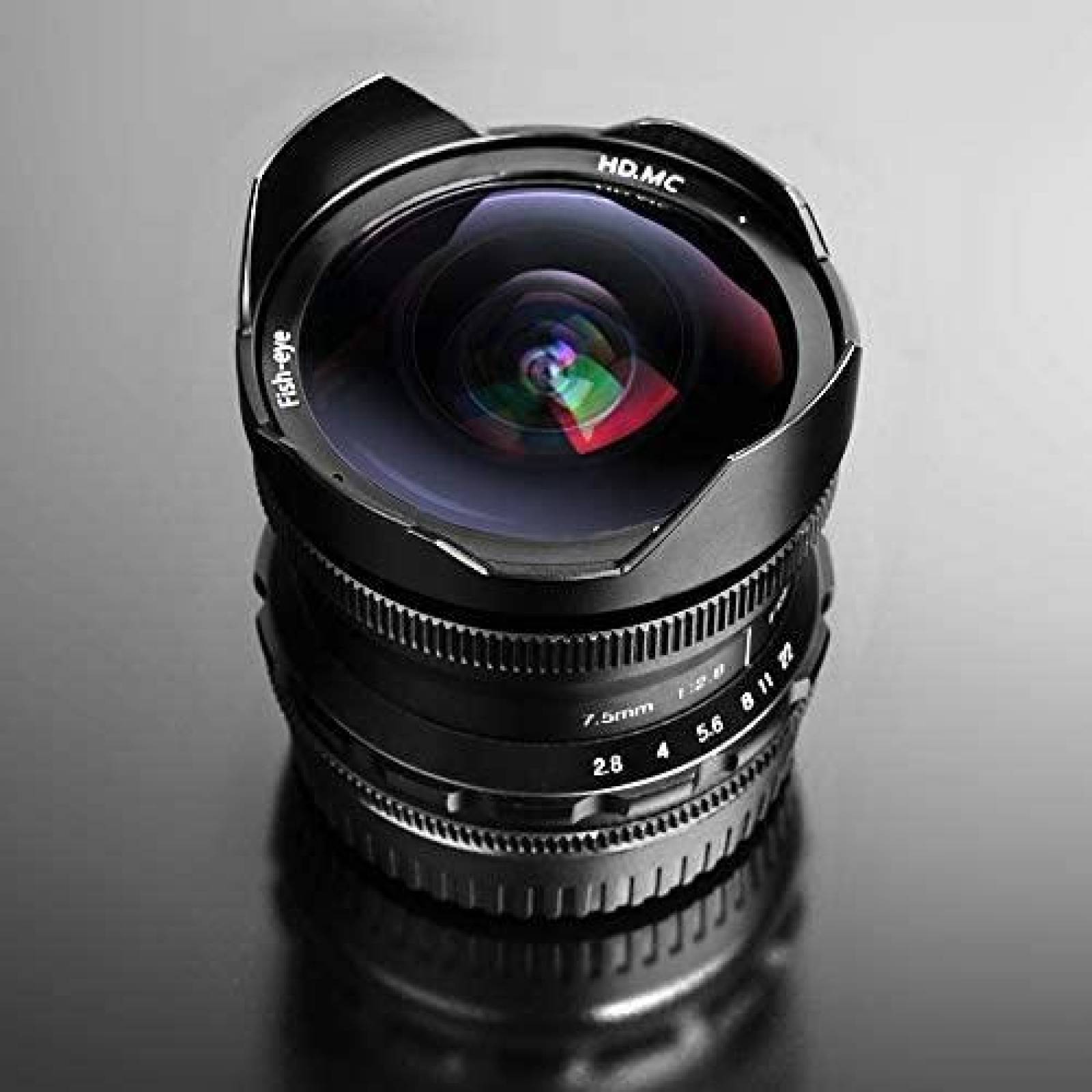 Lente camara PERGEAR Prime 7.5mm enfoque manual -Negro