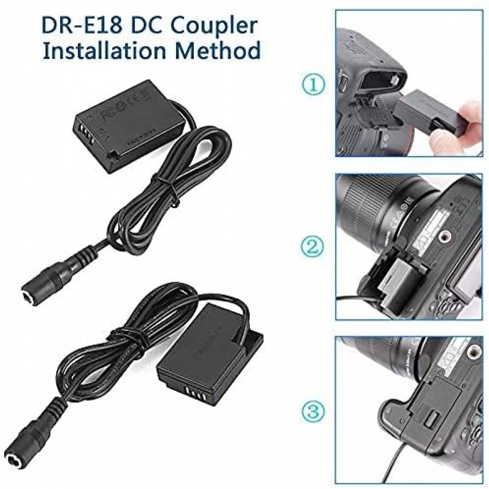 Adaptador De Corriente Fit-power Para Canon Eos Rebel T6i