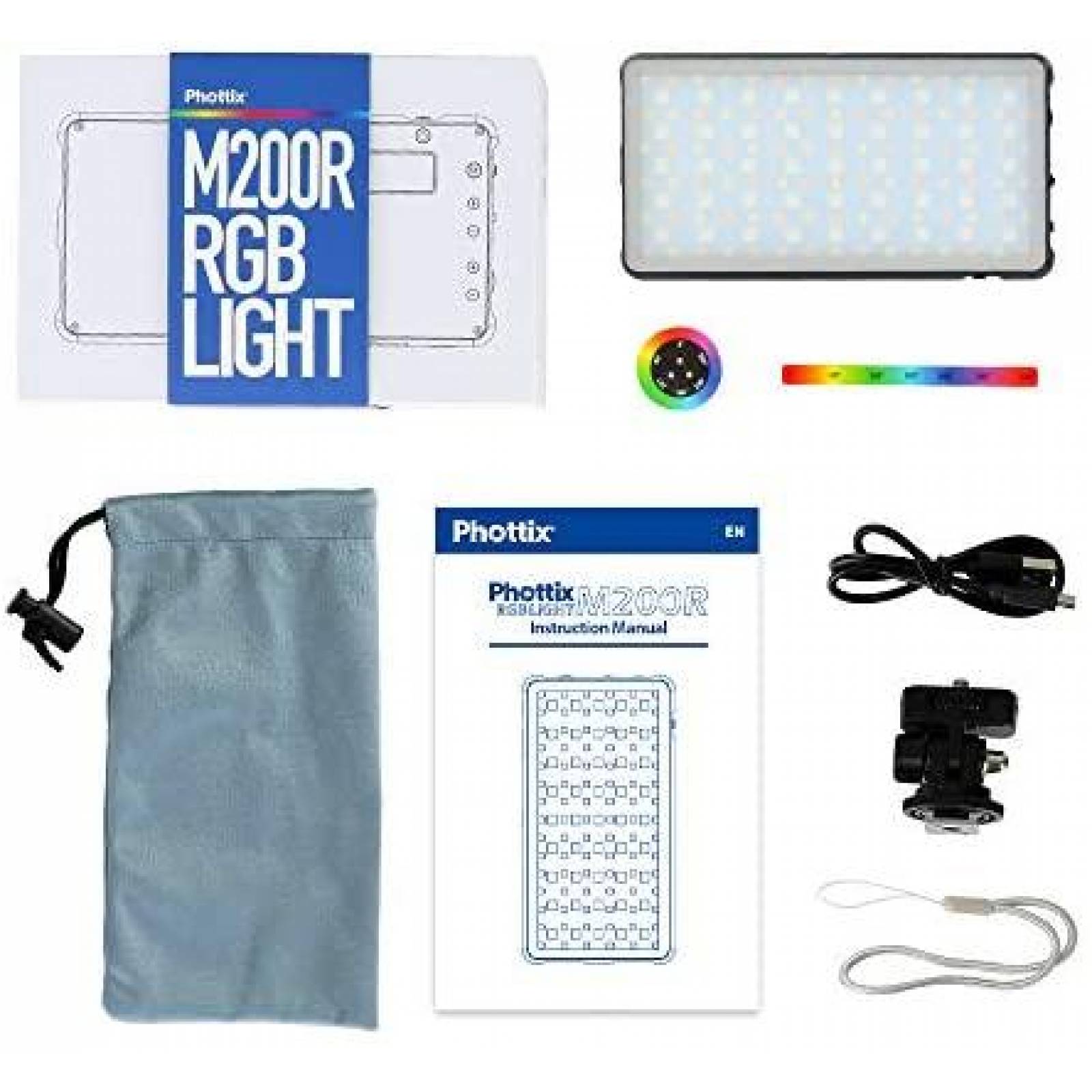 Lampara LED para Fotografia Phottix M200R RGB Ultraligera