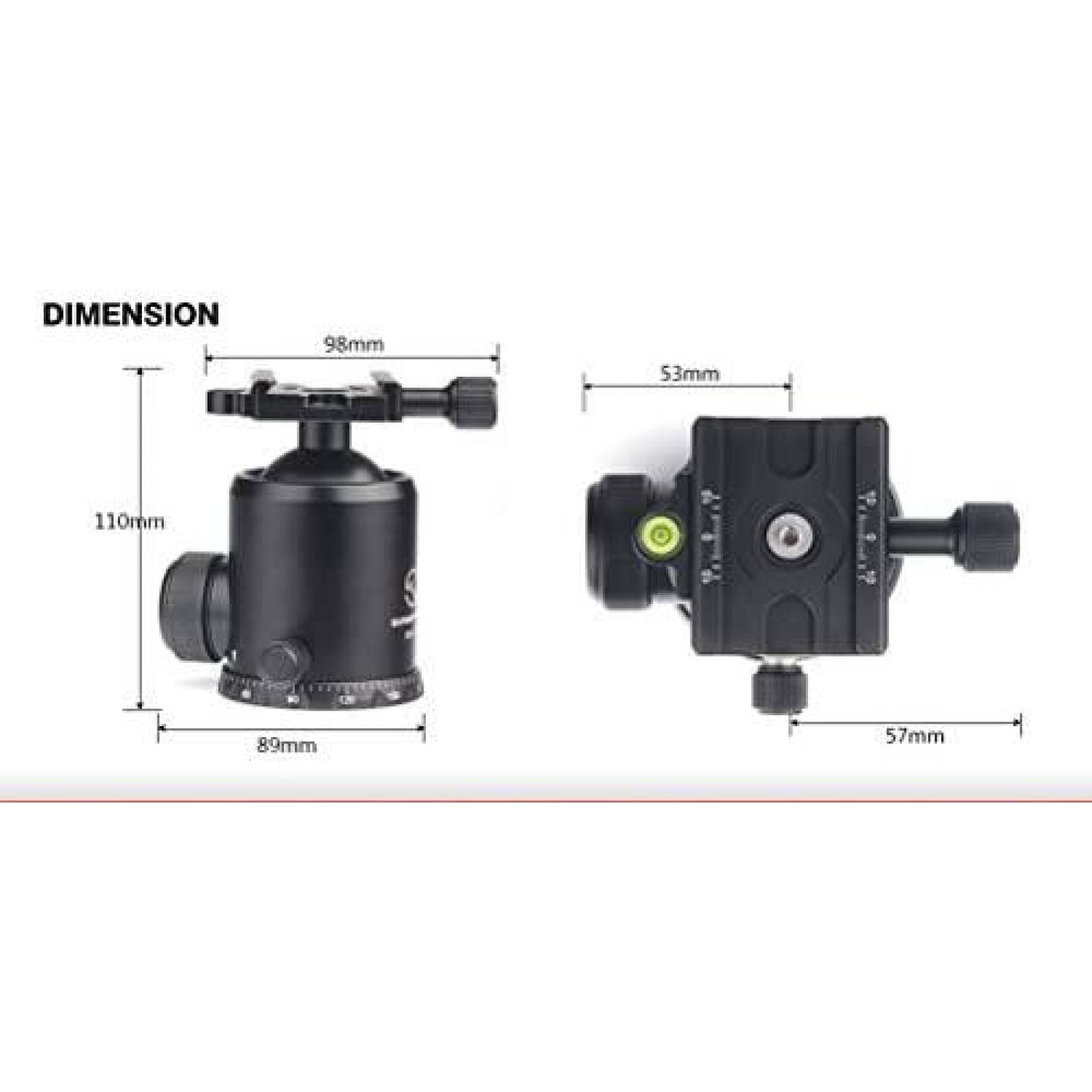 Cabezal de Bola Sunwayfoto FB-52 para Tripode con Abrazadera