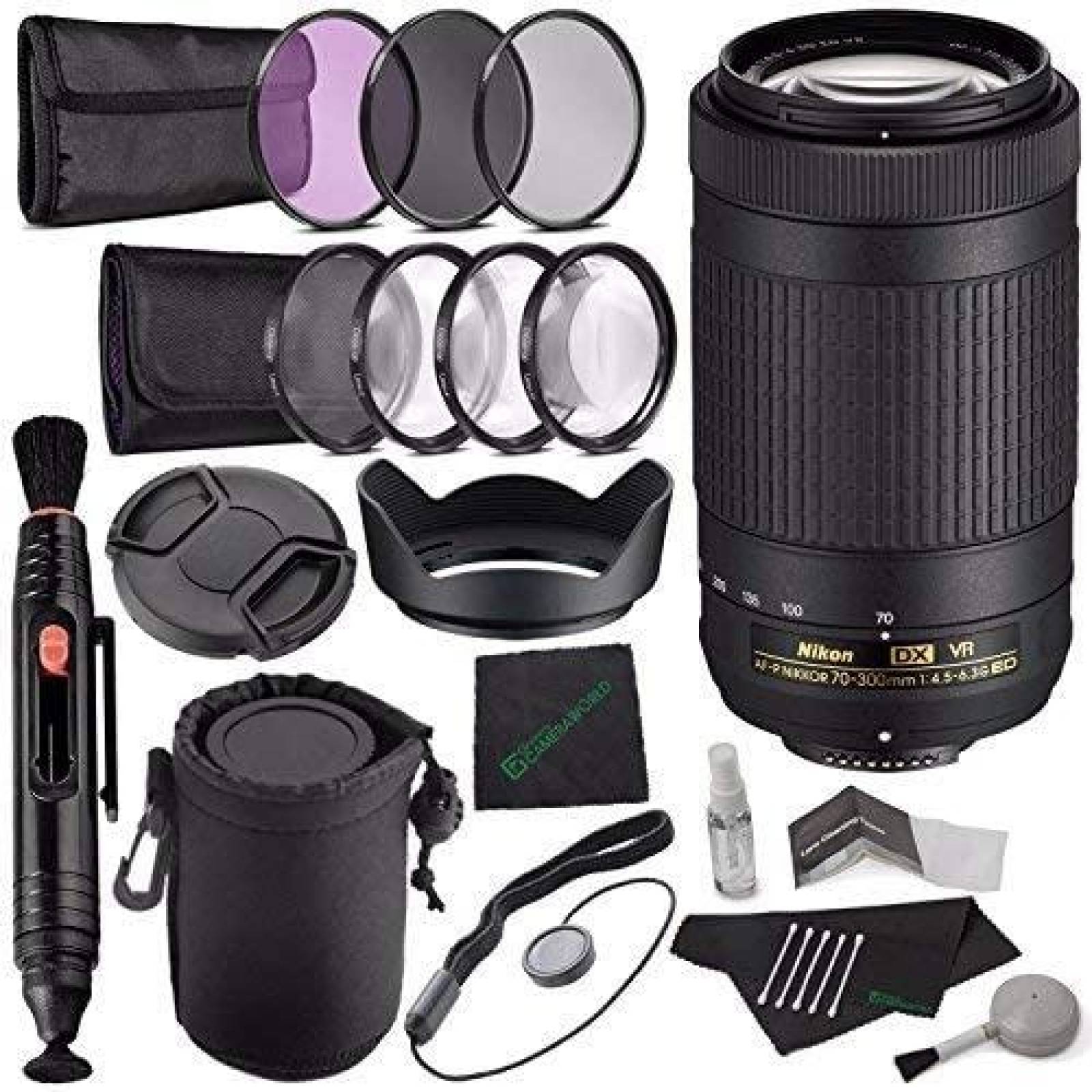 Kit de Lente Nikon AF-P DX 70-300mm f/4.5-6.3G -Negro