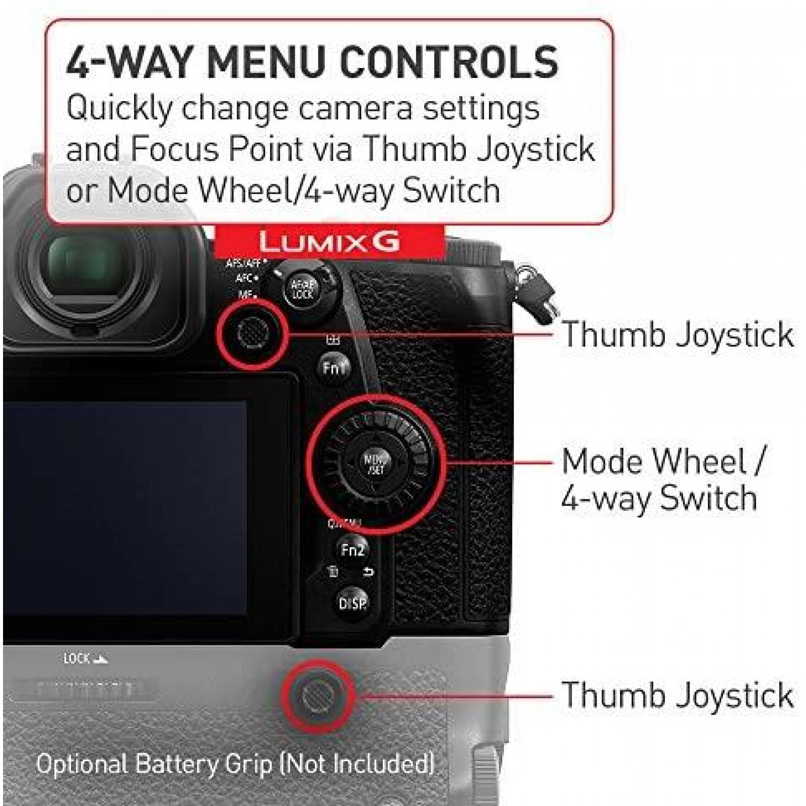 Camara Mirrorless Panasonic LUMIX G9 4K 20.3MP -Negro