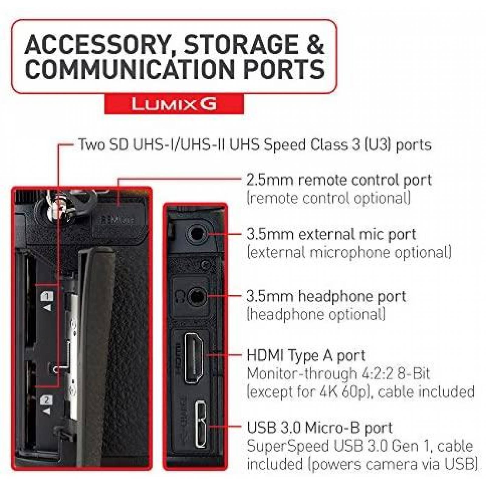 Camara Mirrorless Panasonic LUMIX G9 4K 20.3MP -Negro