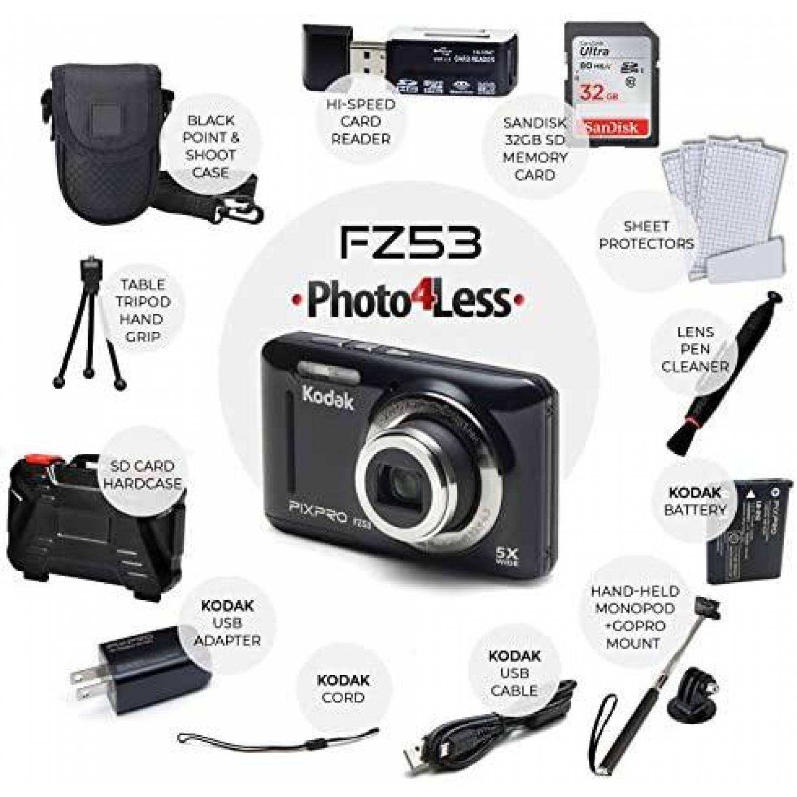 Camara Digital Kodak PIXPRO FZ53 16.15MP + Accesorios