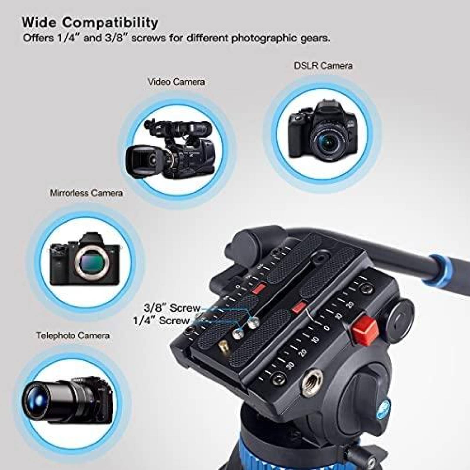 Tripie Sirui AM-25S 74.8'' con Cabezal para Camaras -Negro