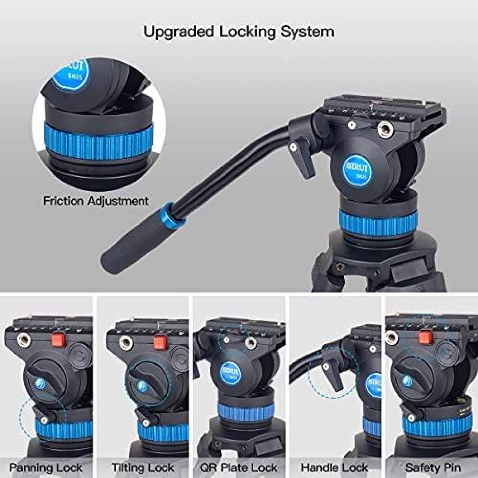 Tripie Sirui AM-25S 74.8'' con Cabezal para Camaras -Negro