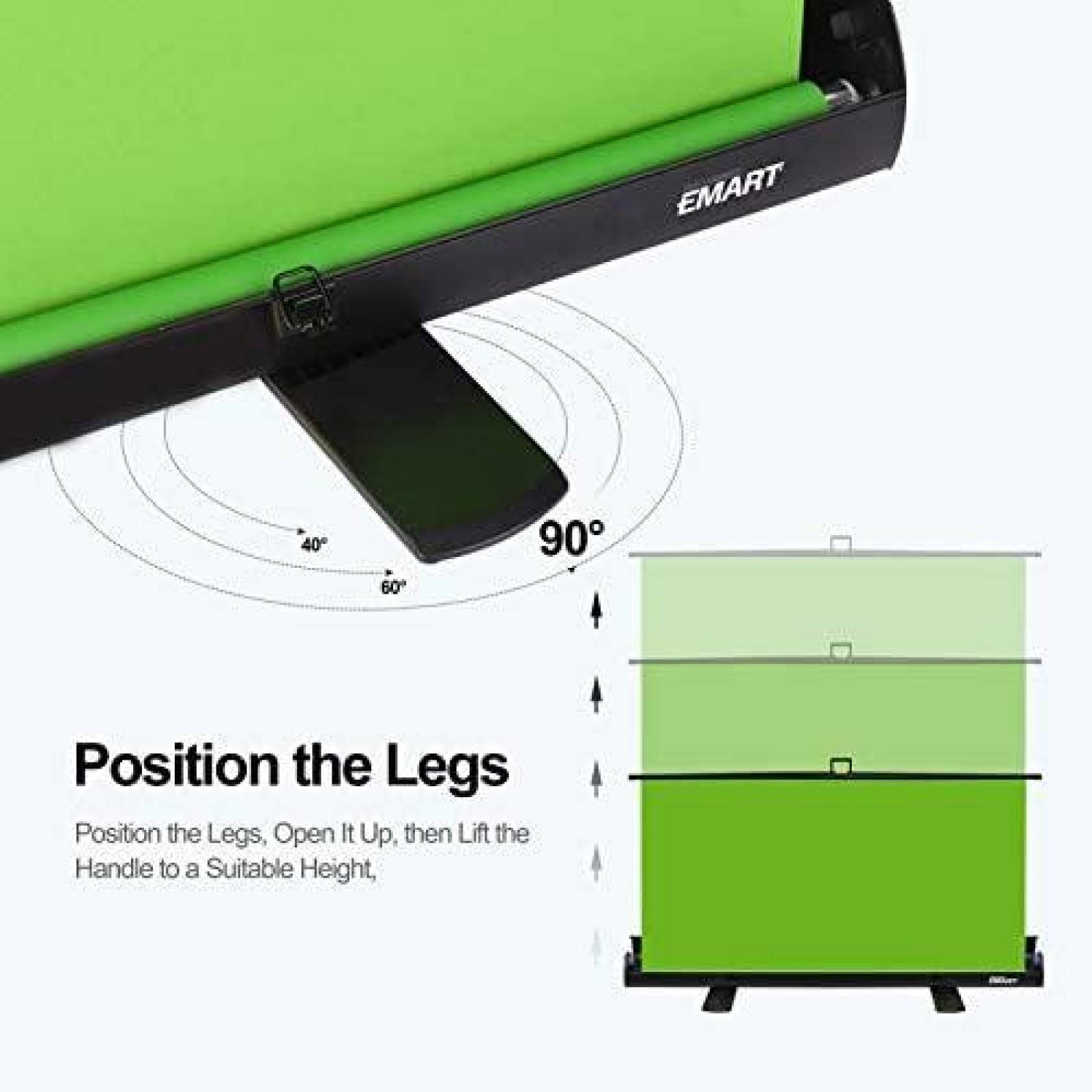 Pantalla verde EMART Chroma Key Plegable 72''x61'' -Verde