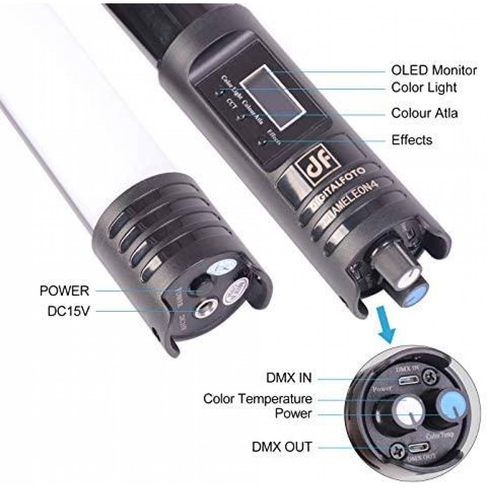 Tubo de Iluminacion DF DIGITALFOTO Longitud de 4 Pies LED