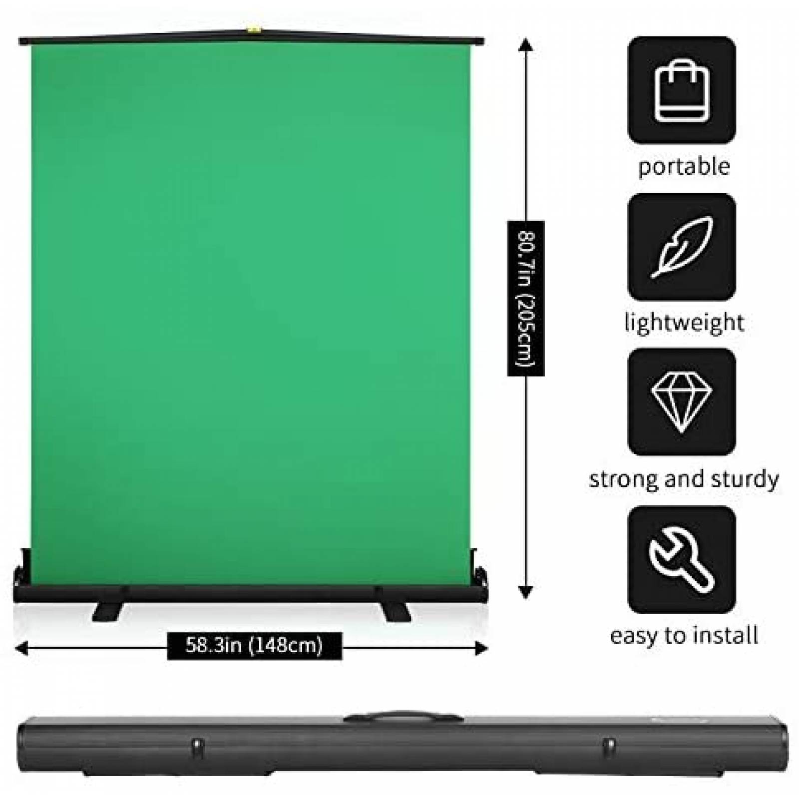 Pantalla Verde ShowMaven 58'' Plegable con Marco de Bloqueo