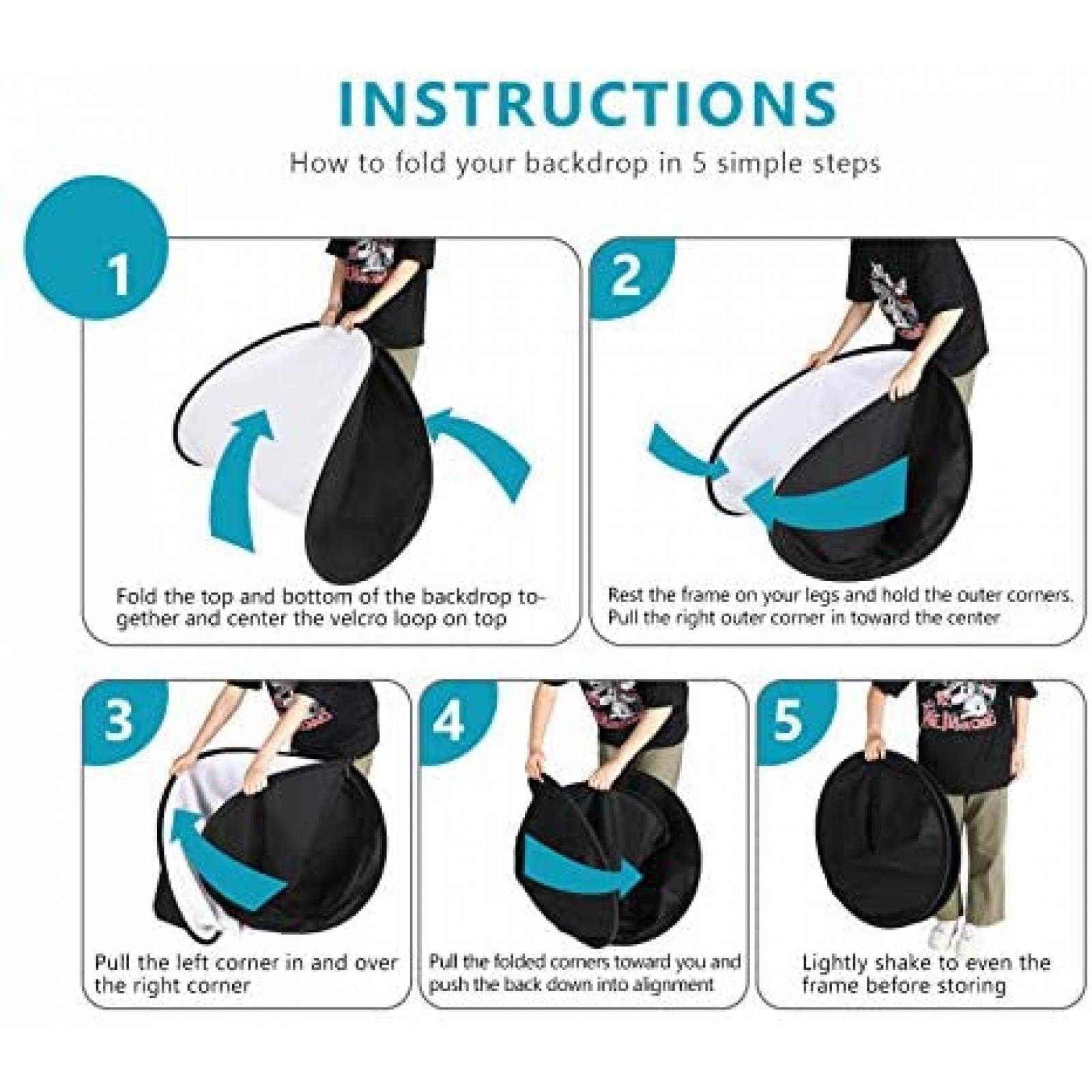 Fondo Fotografico Neewer 5 x 7'' Plegable Profesional -Negro