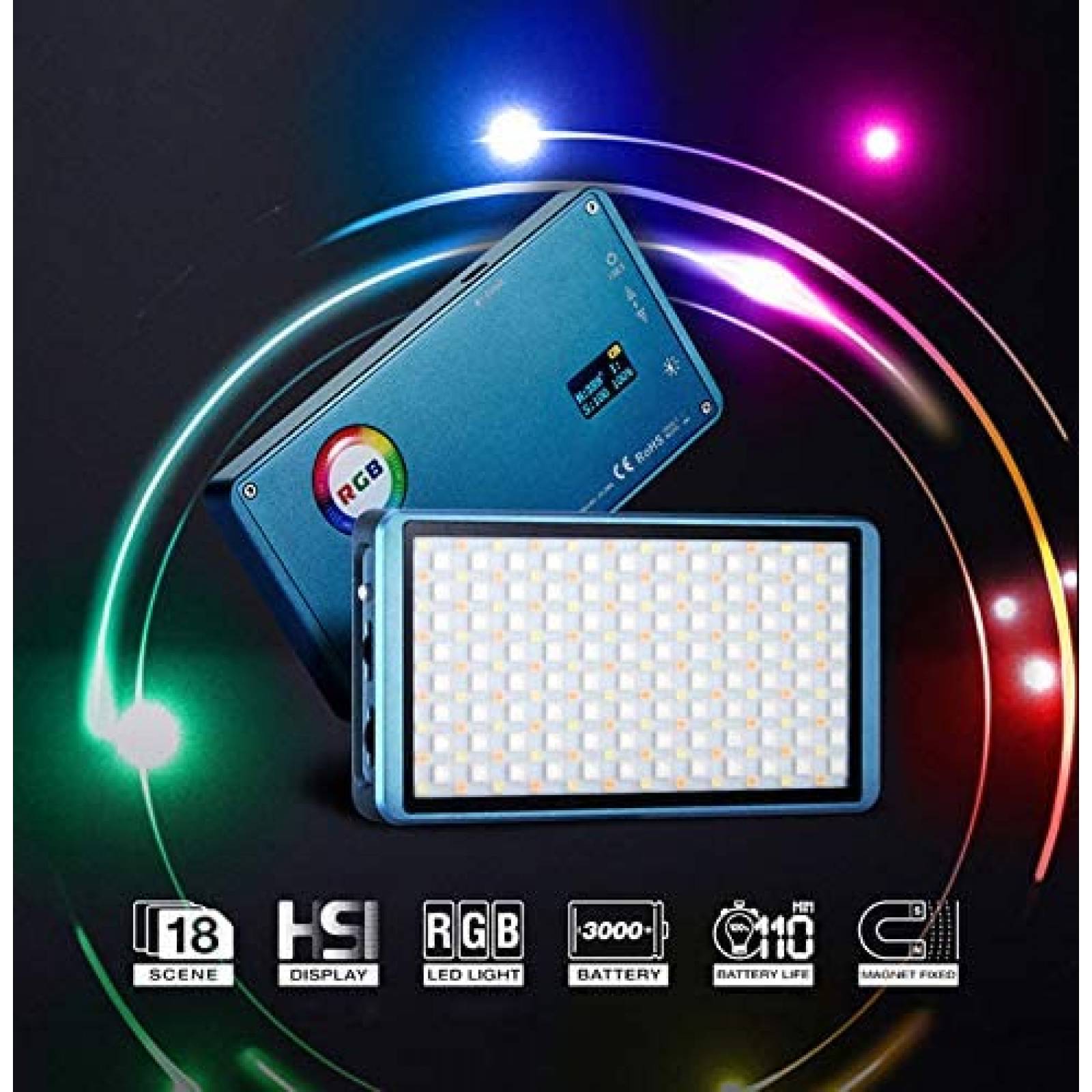 Lampara LED para Camara Falcon Eyes F7 12W RGB De Bolsillo
