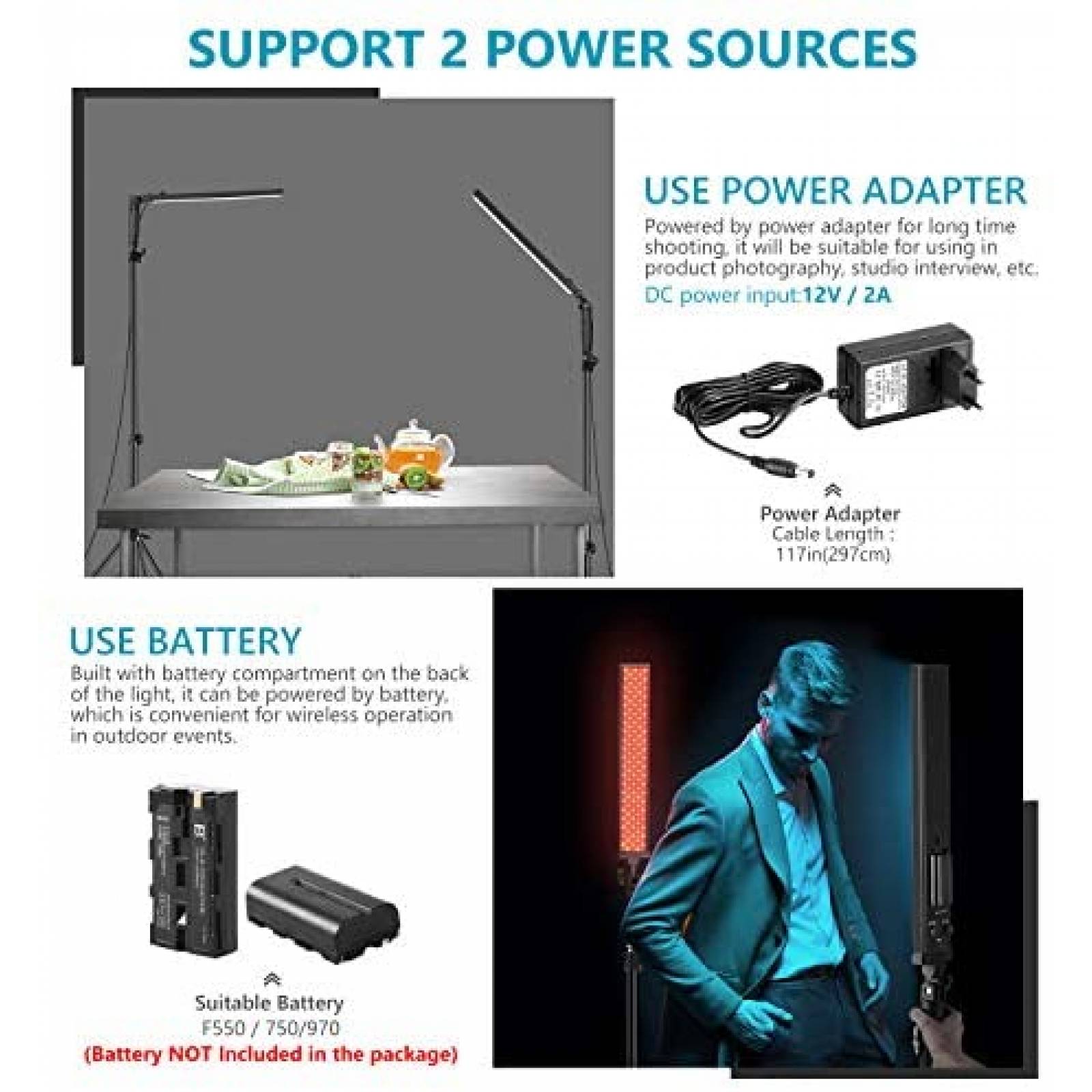 Kit de Iluminacion Neewer 2 Luces LED Con Filtros para Video